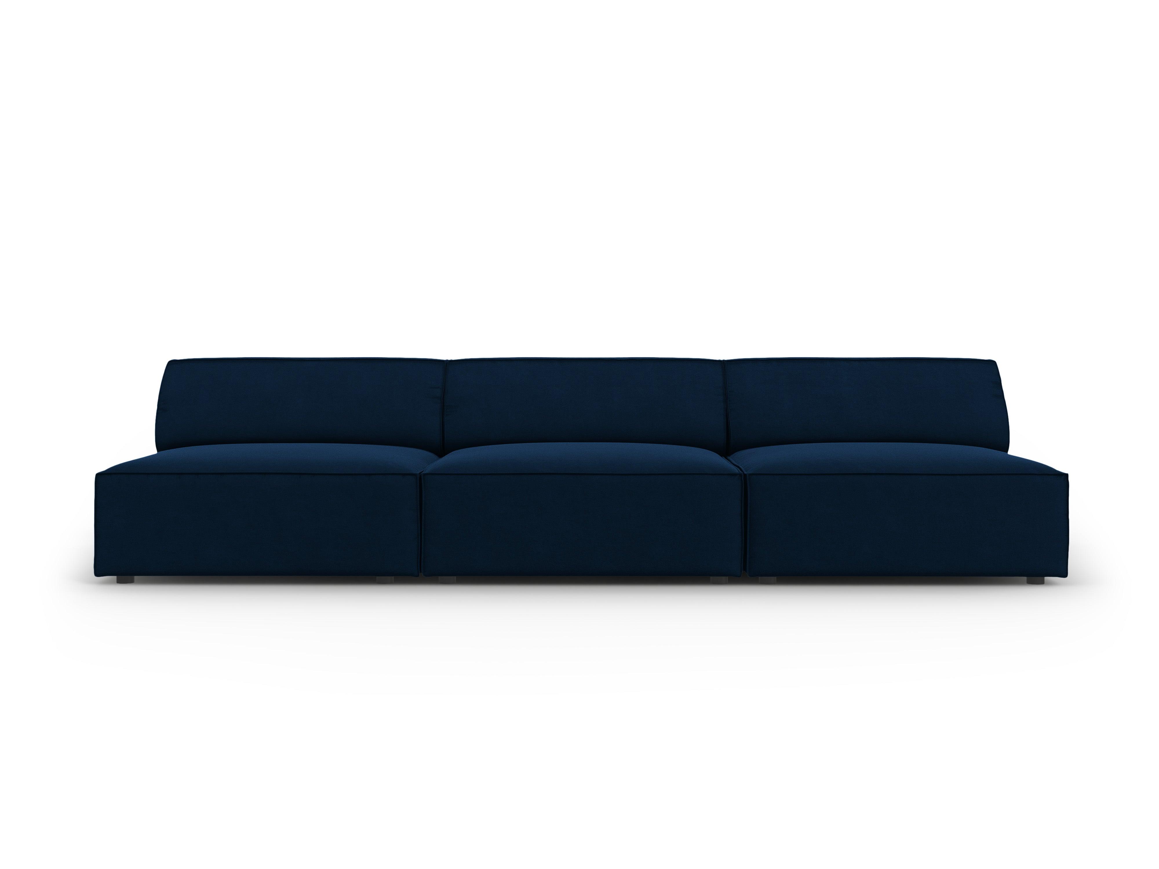 Sofa aksamitna 3-osobowa otwarta JODIE granat królewski Micadoni Eye on Design