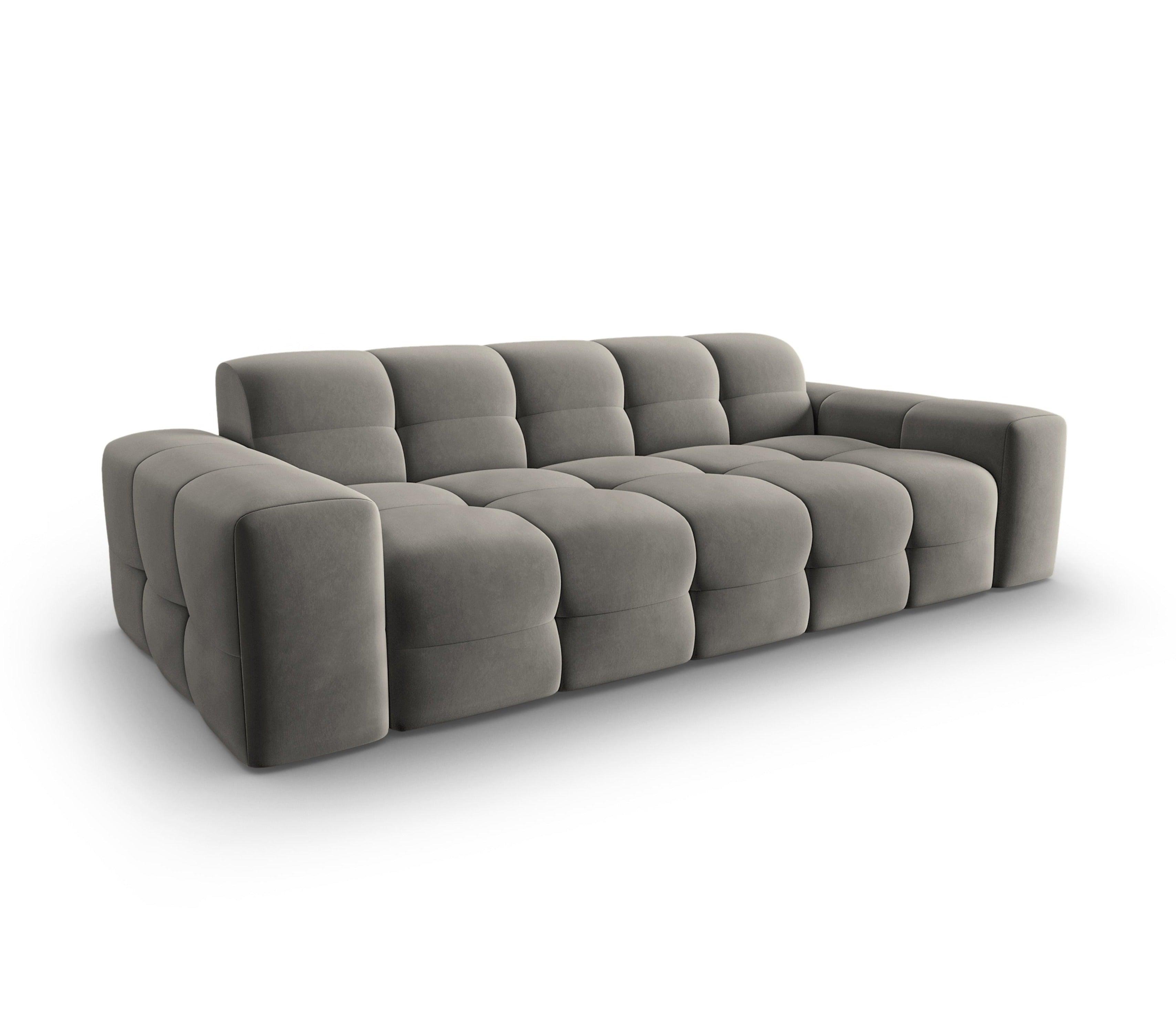 Sofa aksamitna 3-osobowa KENDAL szary Micadoni Eye on Design