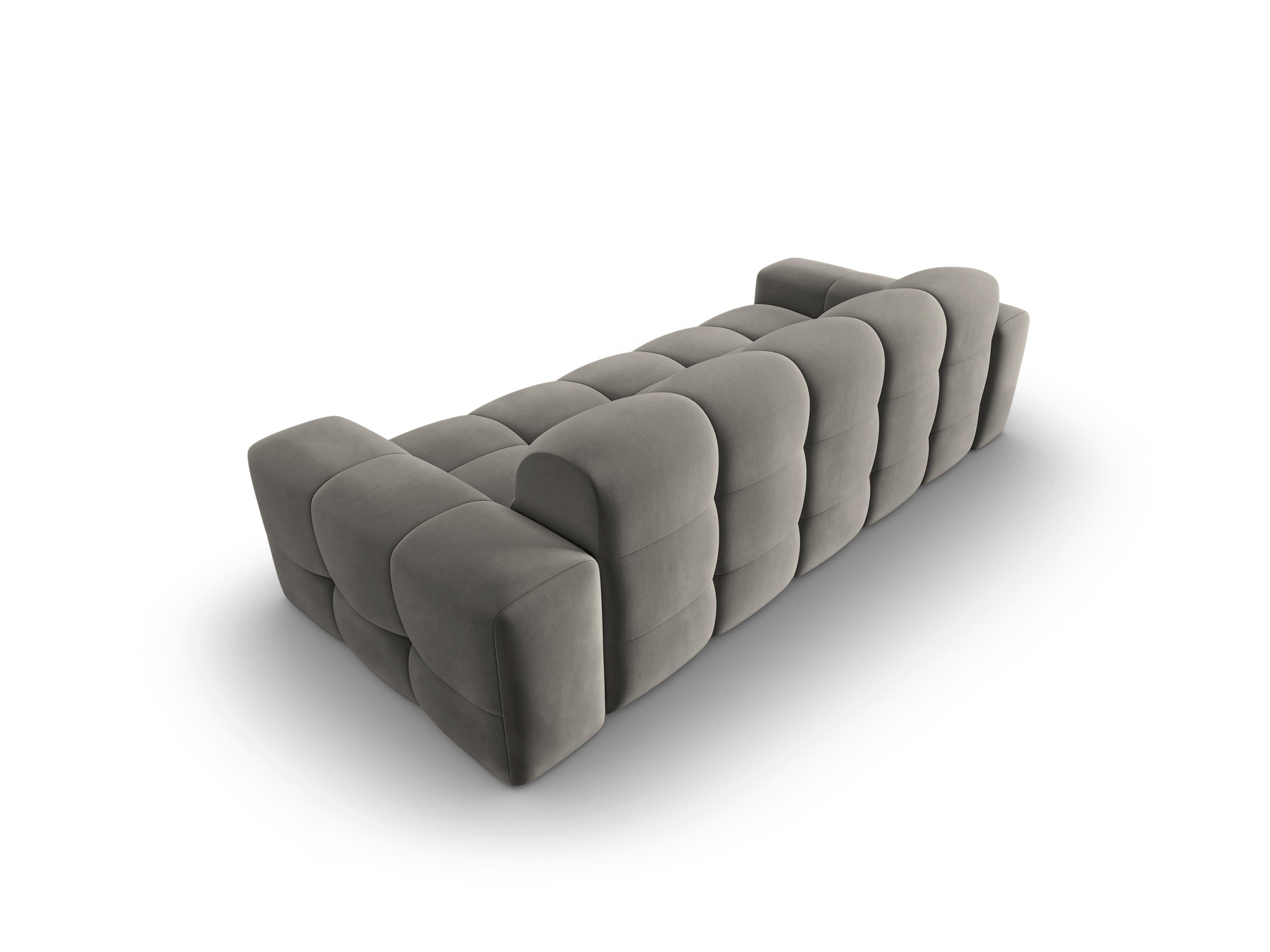 Sofa aksamitna 3-osobowa KENDAL szary Micadoni Eye on Design