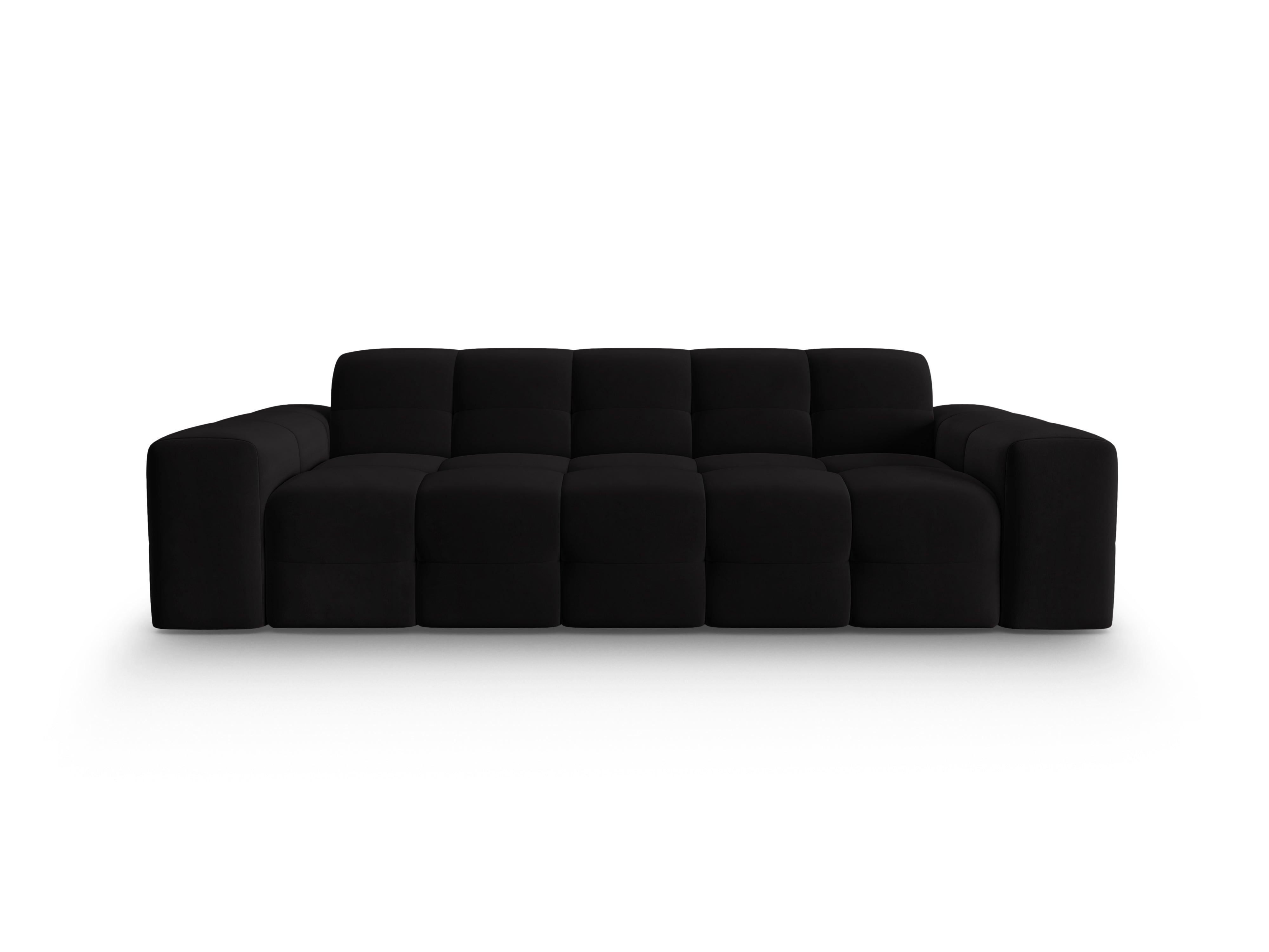 Sofa aksamitna 3-osobowa KENDAL czarny Micadoni Eye on Design