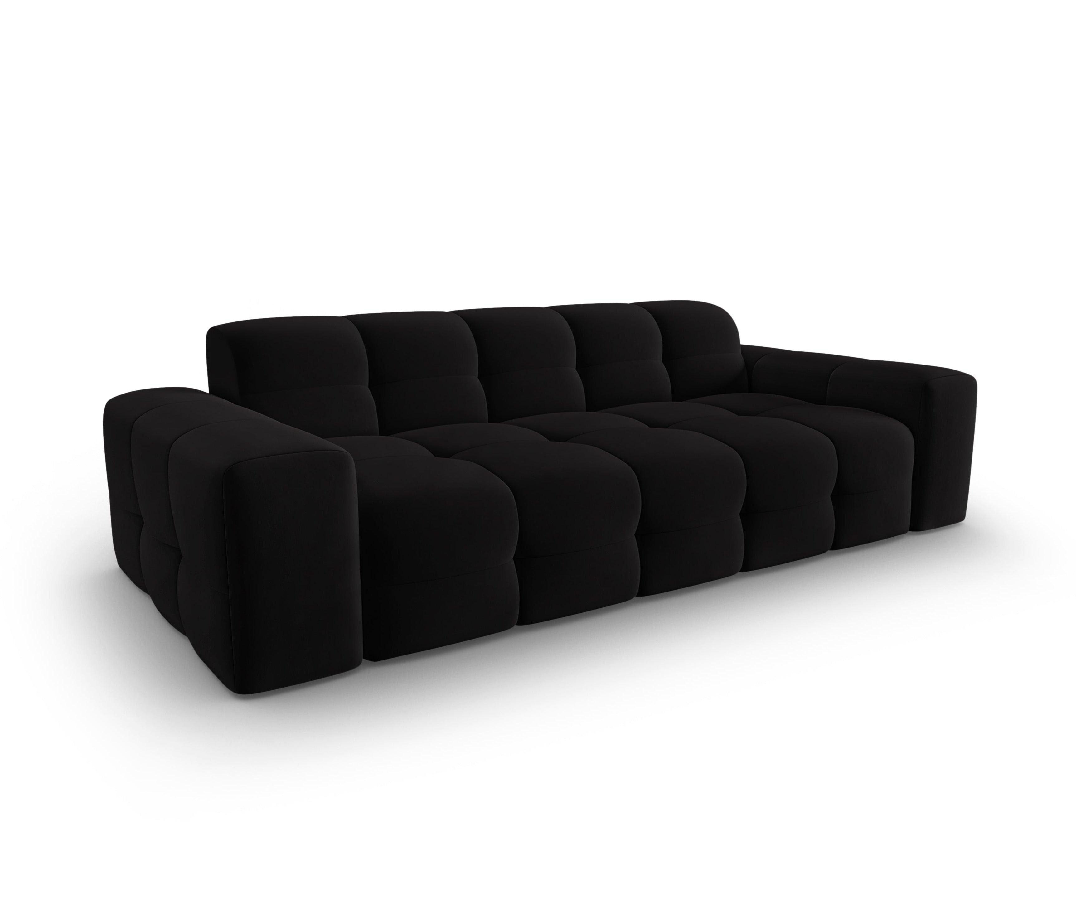 Sofa aksamitna 3-osobowa KENDAL czarny Micadoni Eye on Design