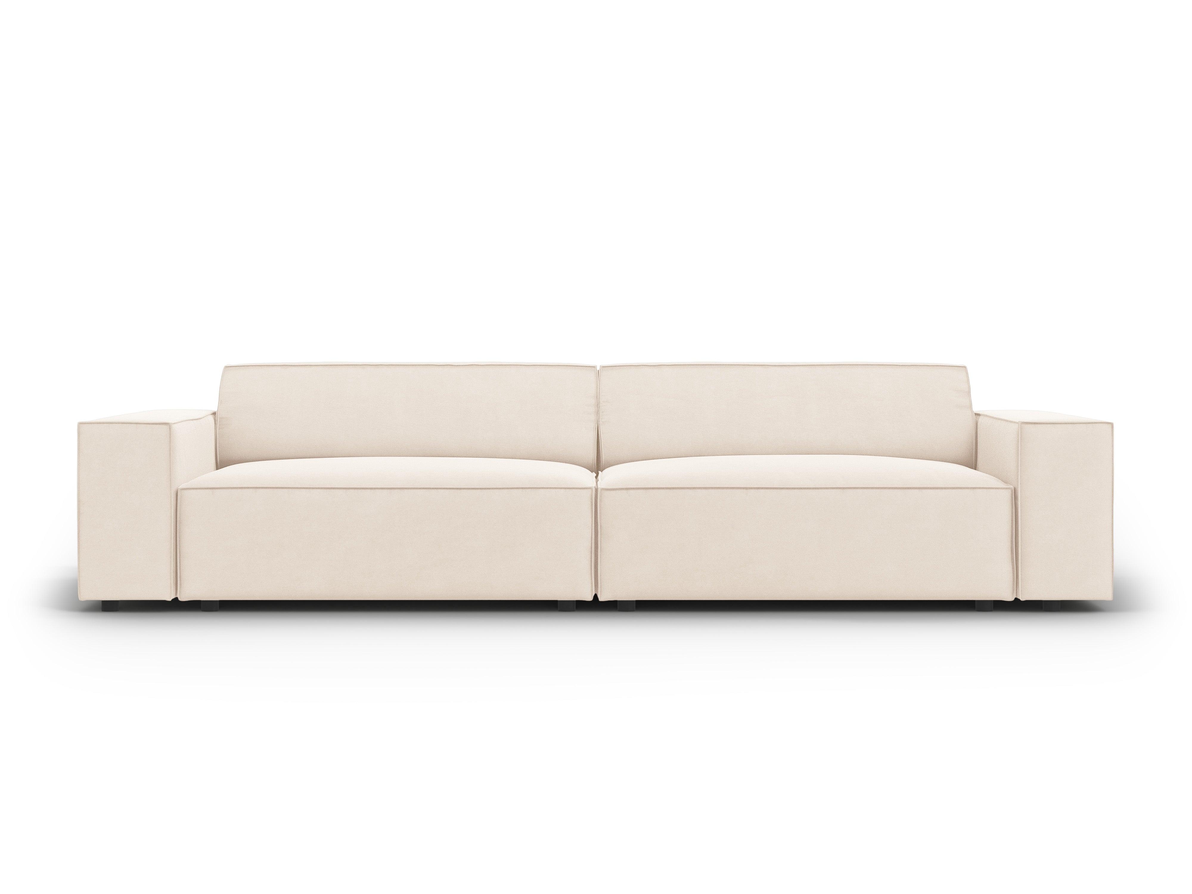 Sofa aksamitna 3-osobowa JODIE jasnobeżowy Micadoni Eye on Design
