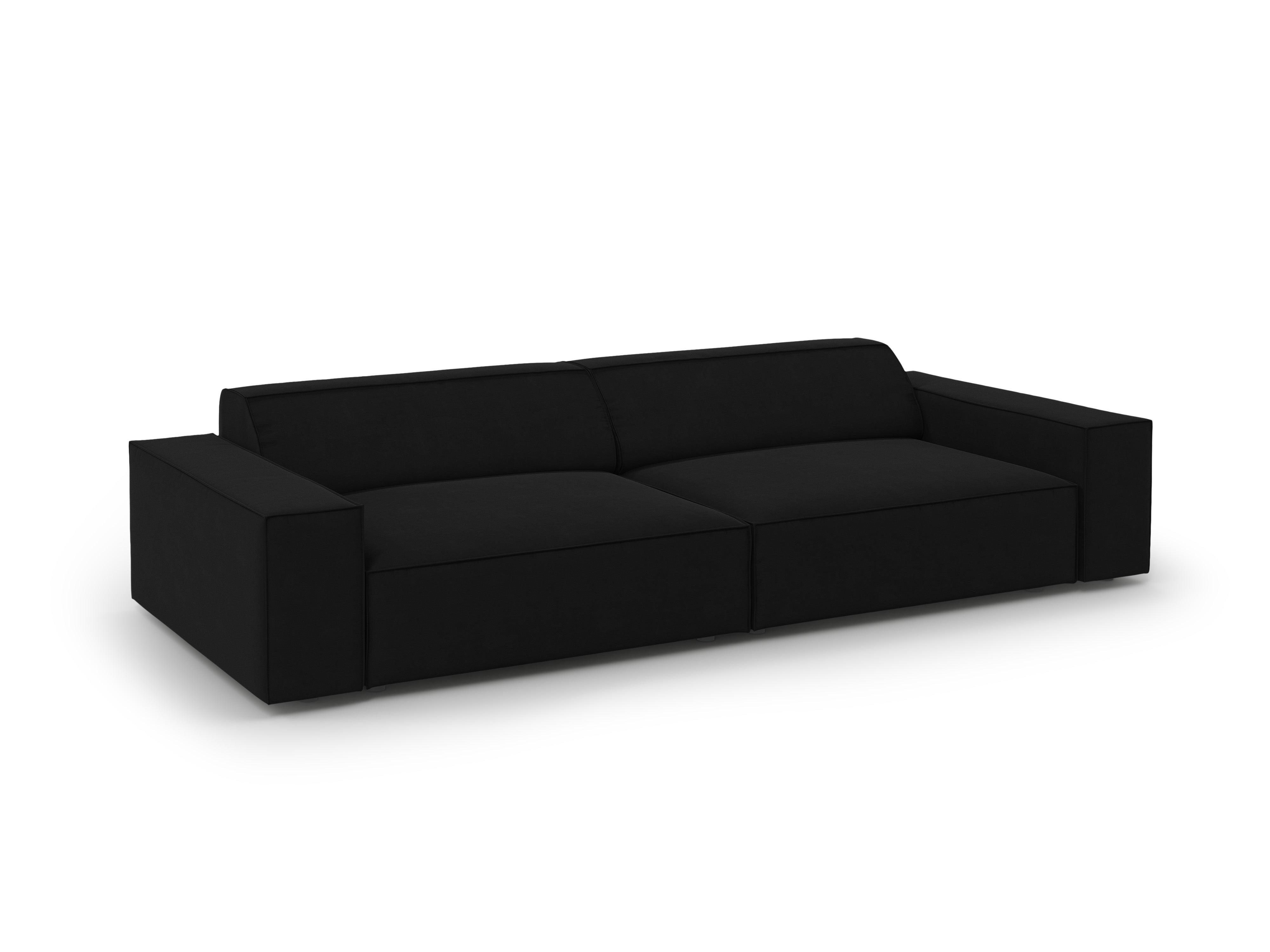 Sofa aksamitna 3-osobowa JODIE czarny Micadoni Eye on Design