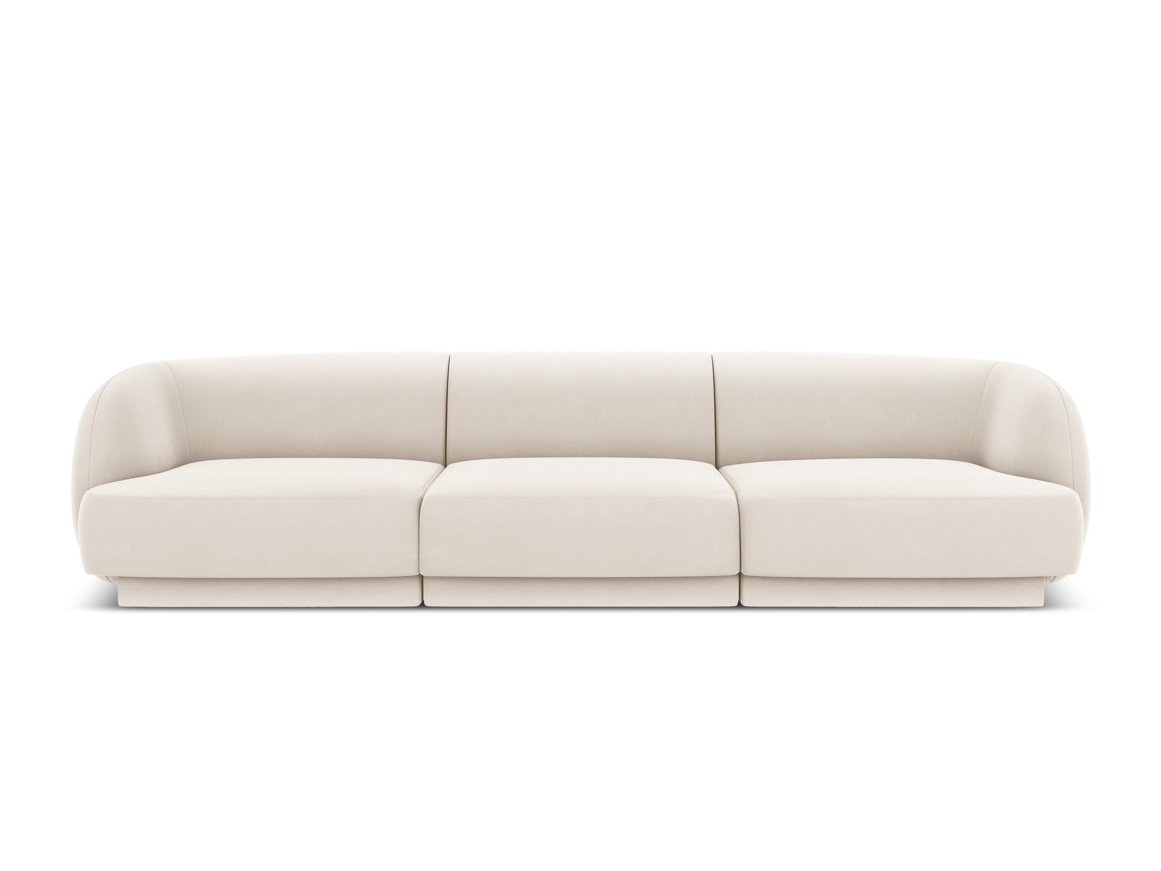 Sofa aksamitna 3-osobowa MILEY beżowy Micadoni Eye on Design