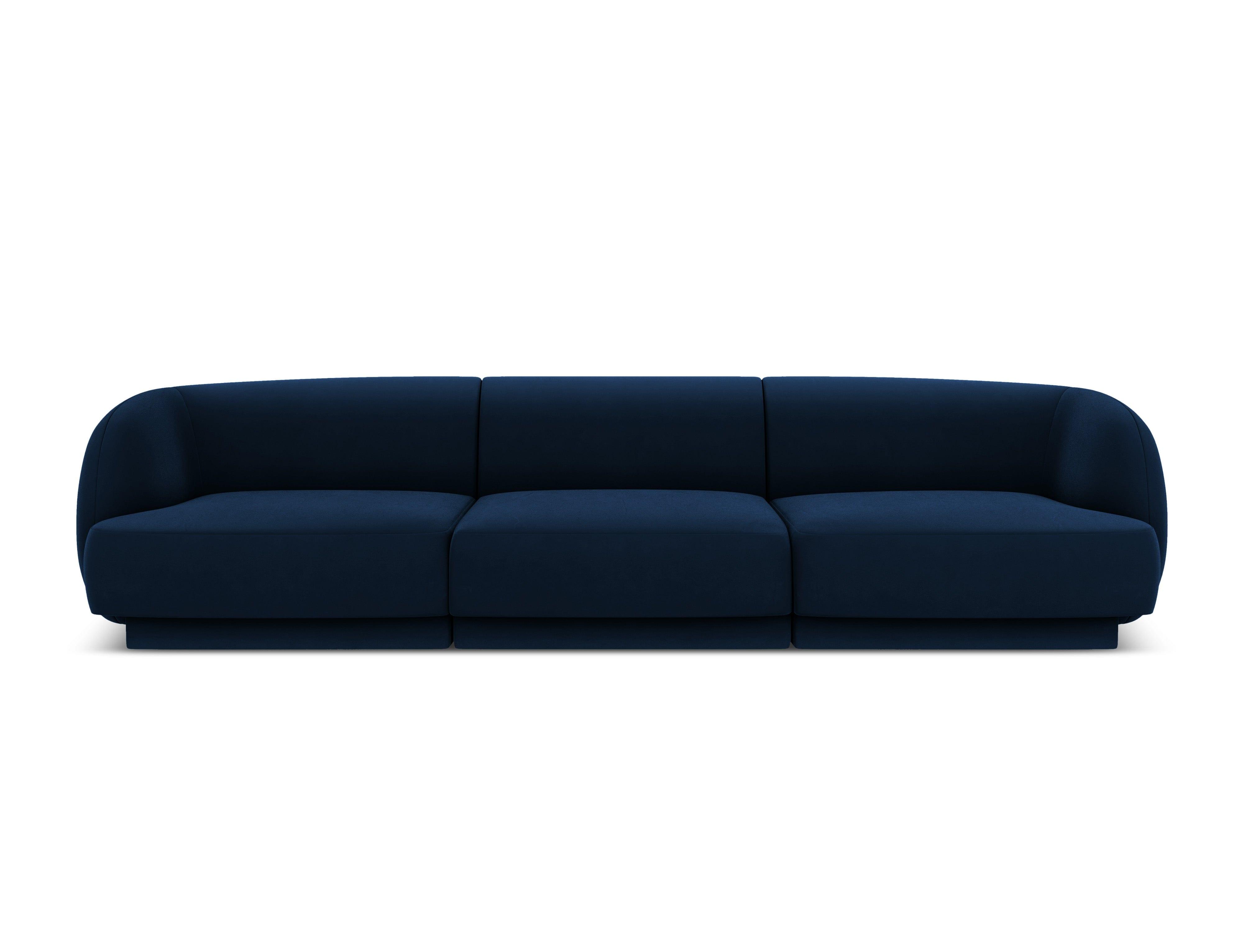 Sofa aksamitna 3-osobowa MILEY granat królewski Micadoni Eye on Design