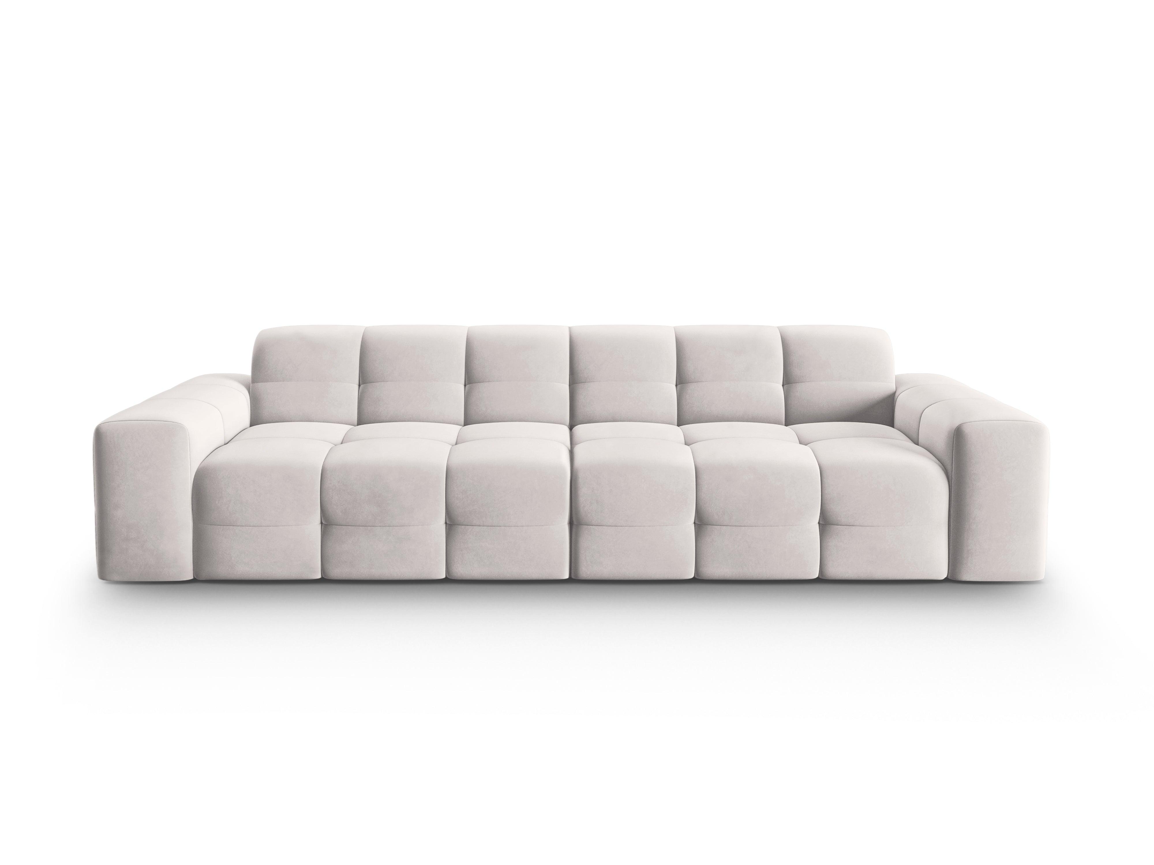 Sofa aksamitna 4-osobowa KENDAL jasnoszary Micadoni Eye on Design