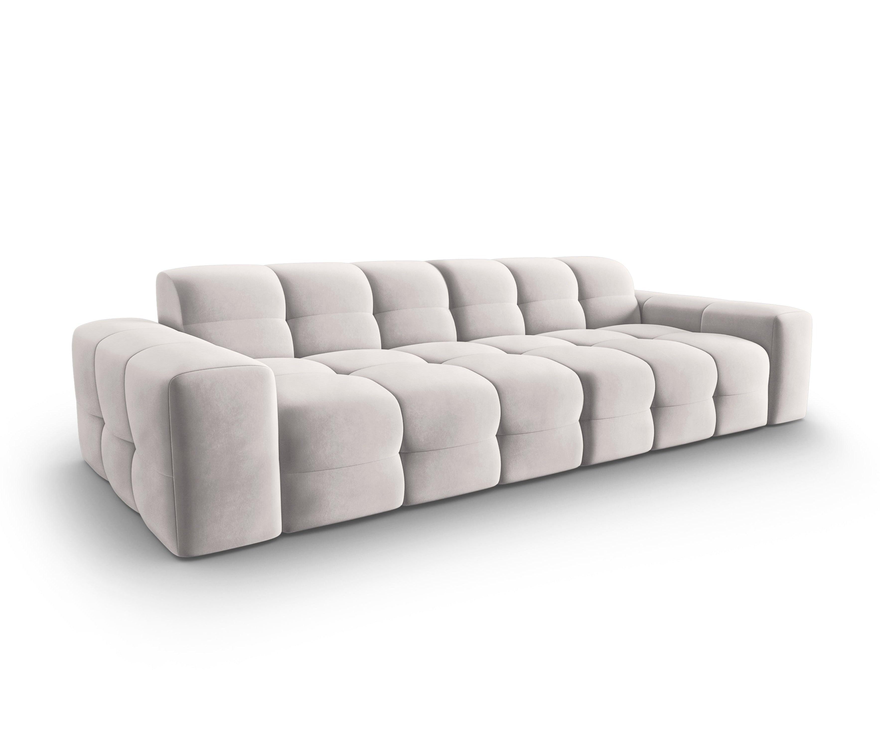 Sofa aksamitna 4-osobowa KENDAL jasnoszary Micadoni Eye on Design