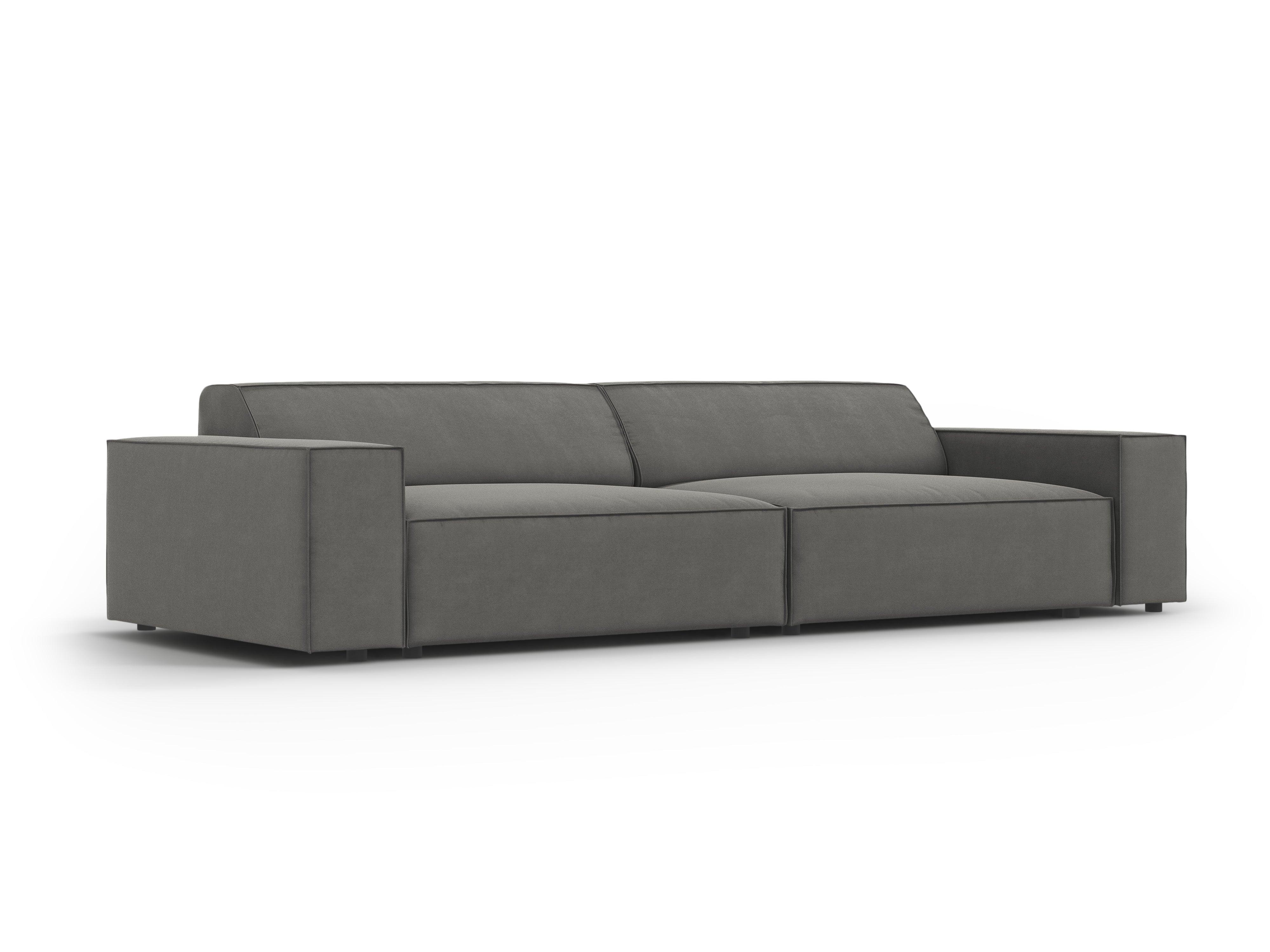 Sofa aksamitna 4-osobowa JODIE jasnoszary Micadoni Eye on Design