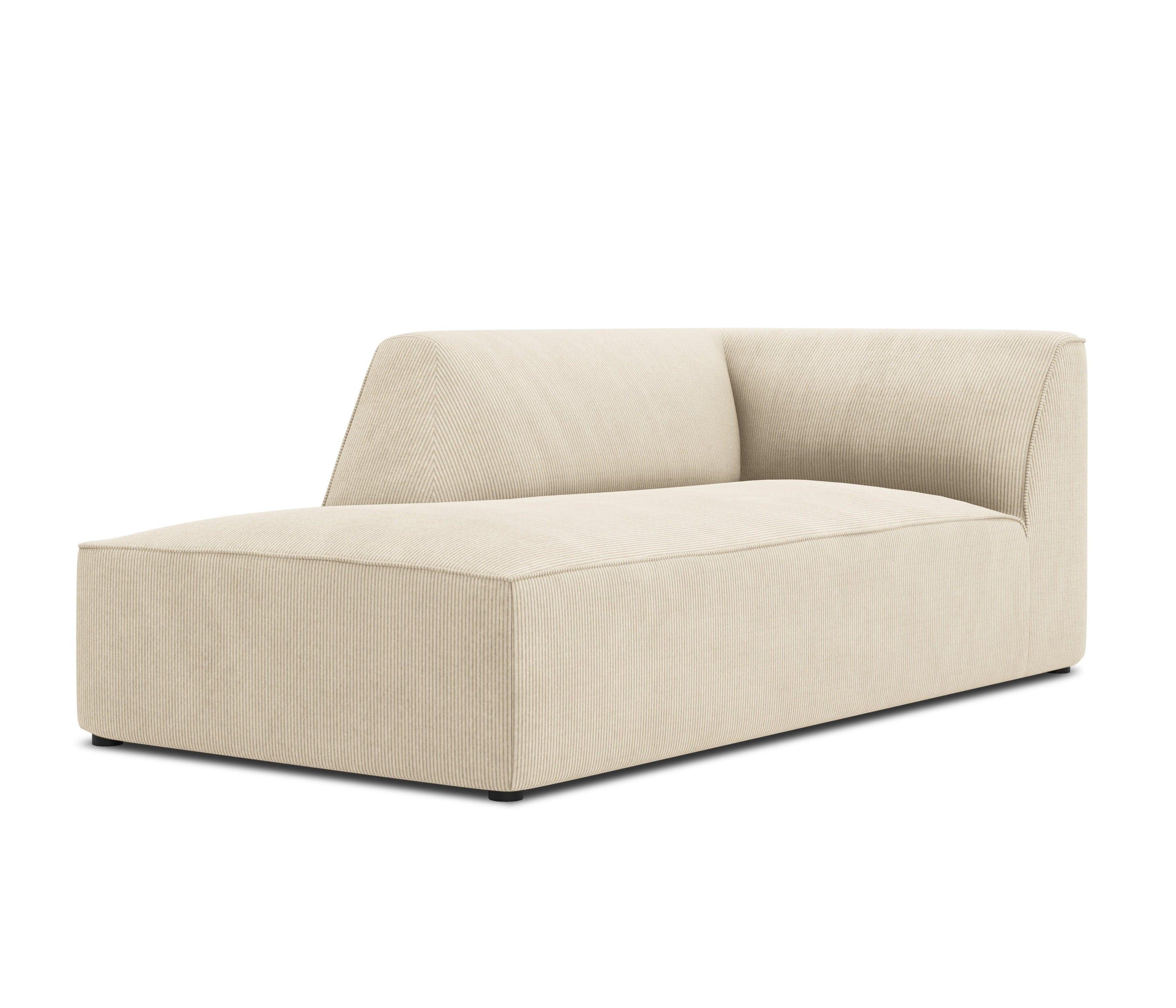 Szezlong sztruksowy lewostronny RUBY beżowy Micadoni Eye on Design