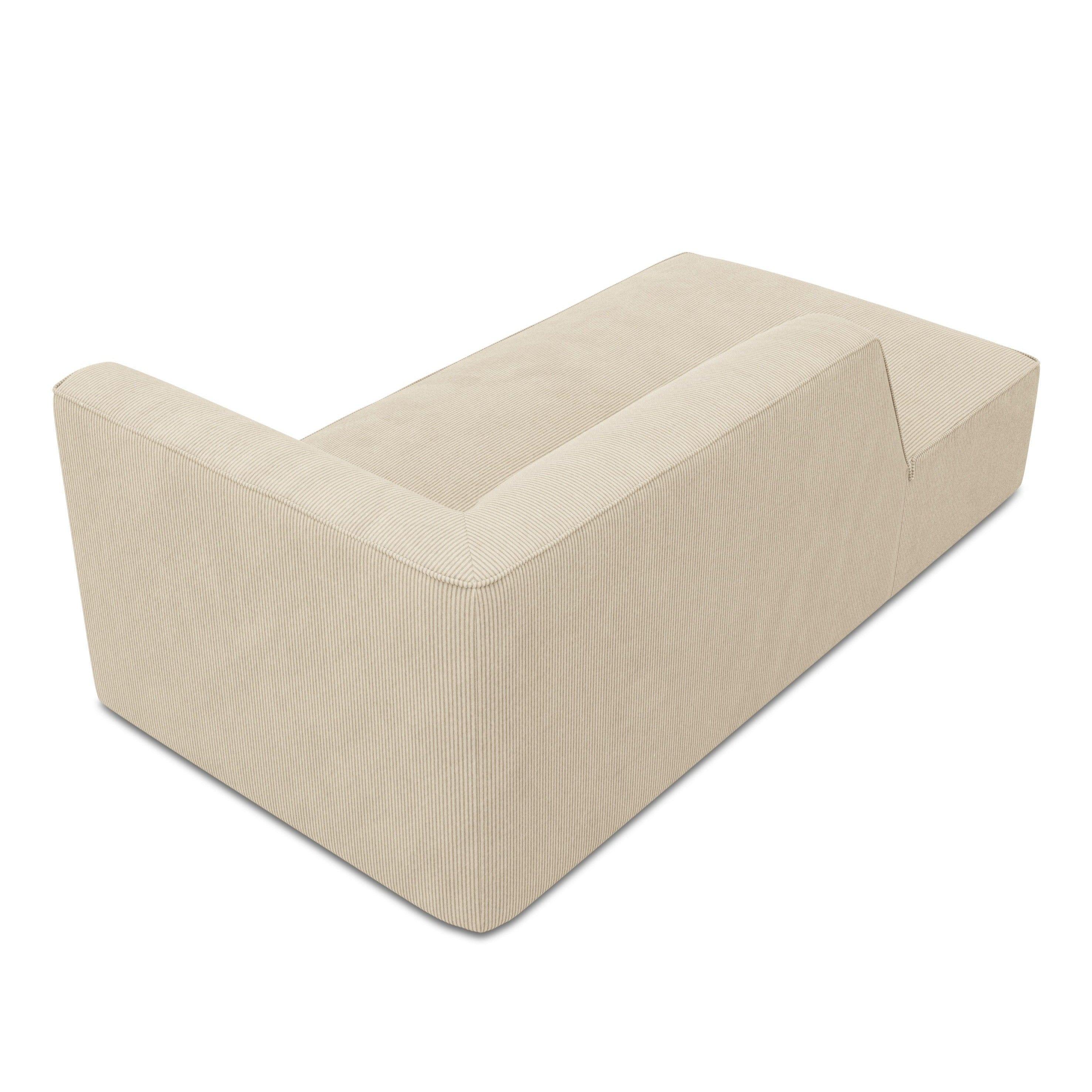 Szezlong sztruksowy lewostronny RUBY beżowy Micadoni Eye on Design