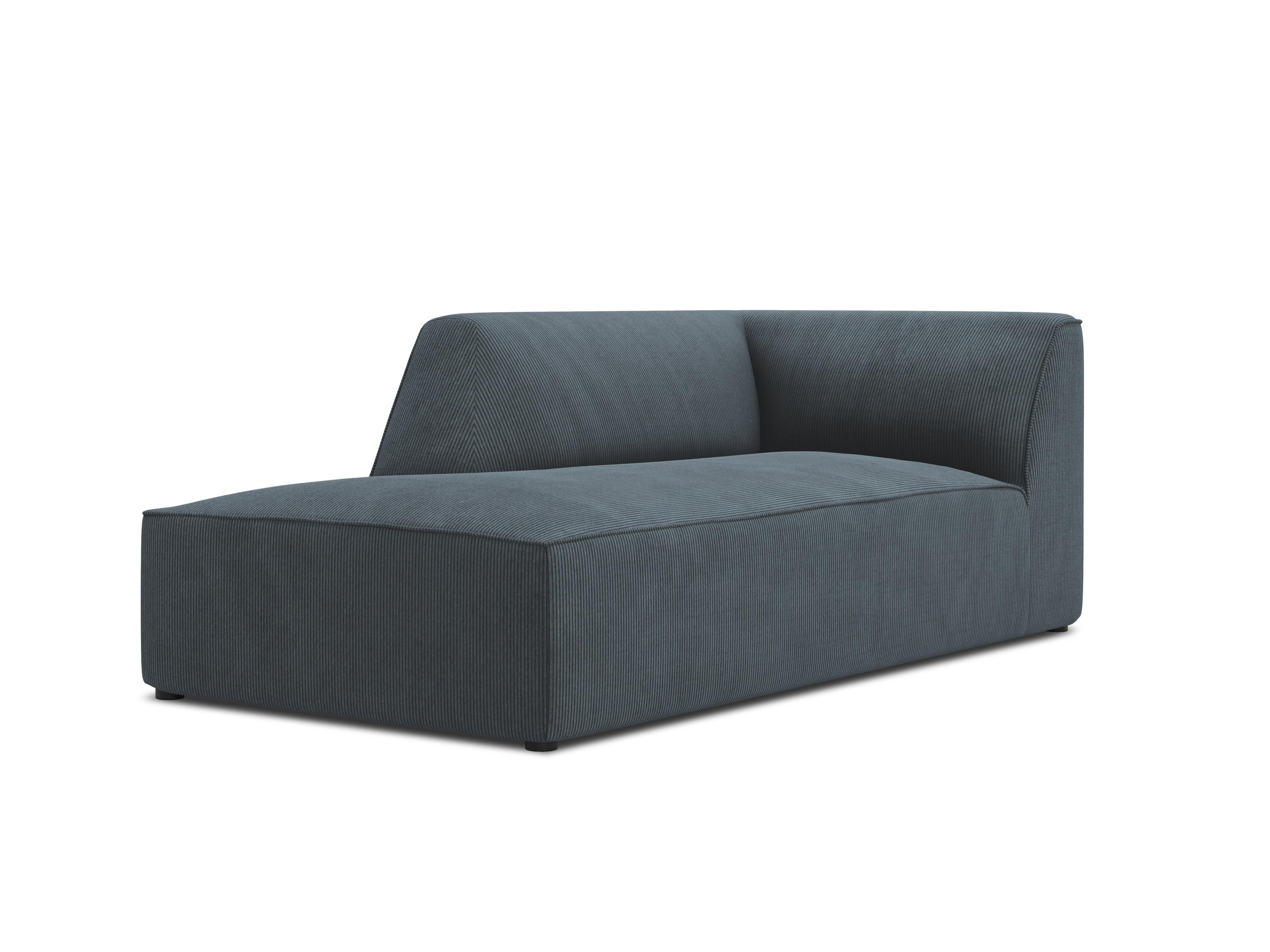 Szezlong sztruksowy lewostronny RUBY niebieski Micadoni Eye on Design