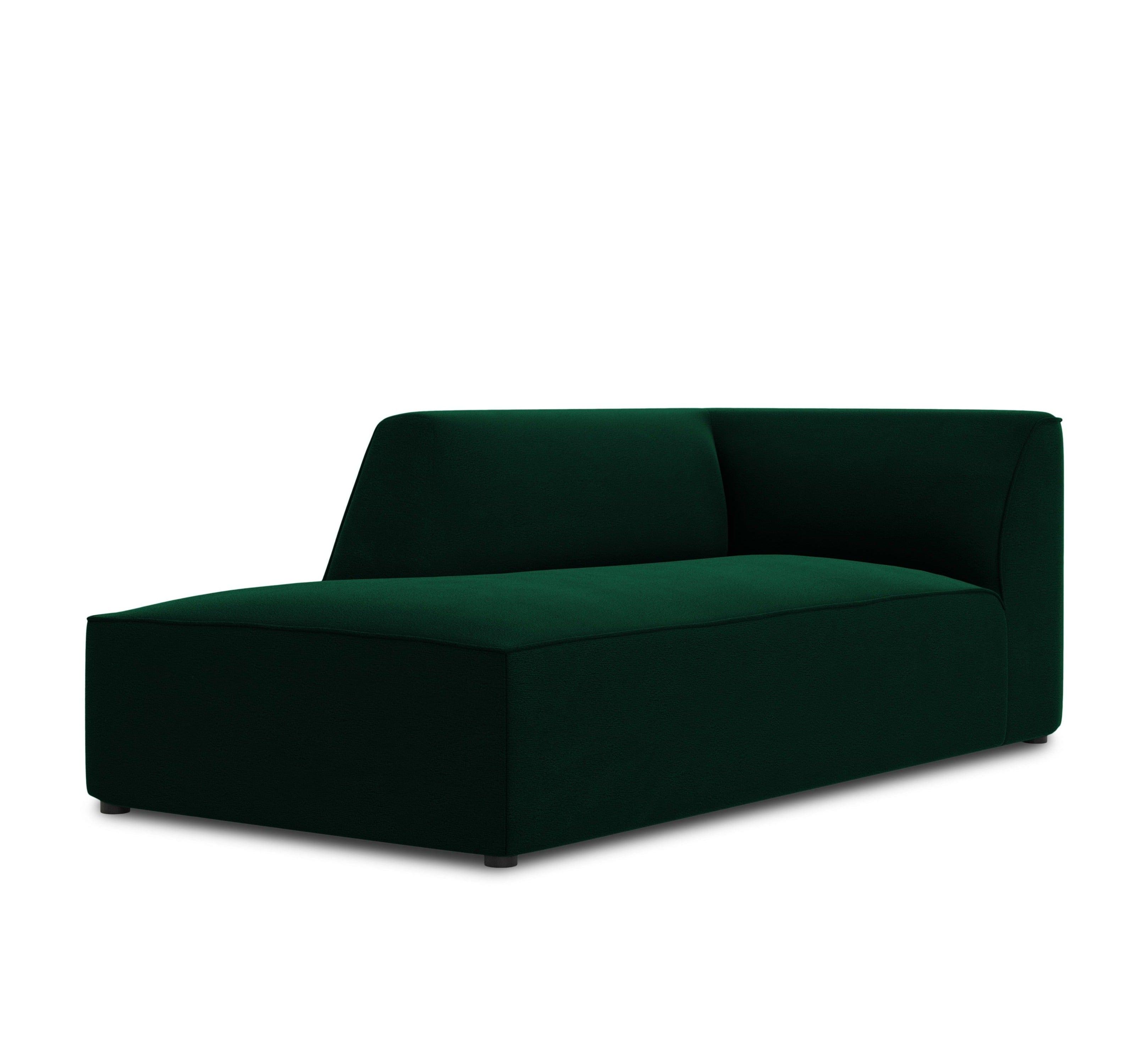 Szezlong aksamitny lewostronny RUBY butelkowa zieleń Micadoni Eye on Design