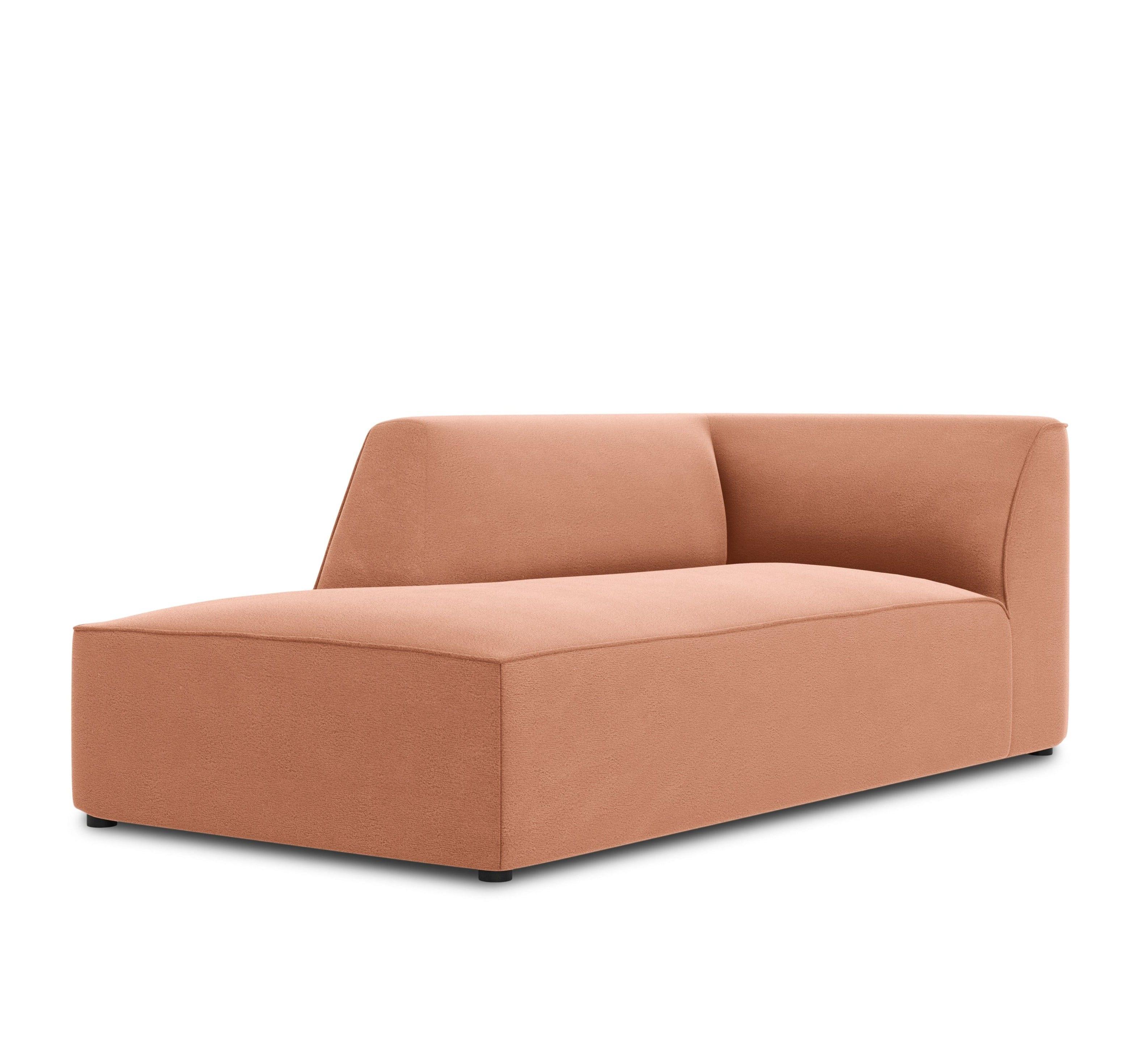 Szezlong aksamitny lewostronny RUBY łososiowy Micadoni Eye on Design