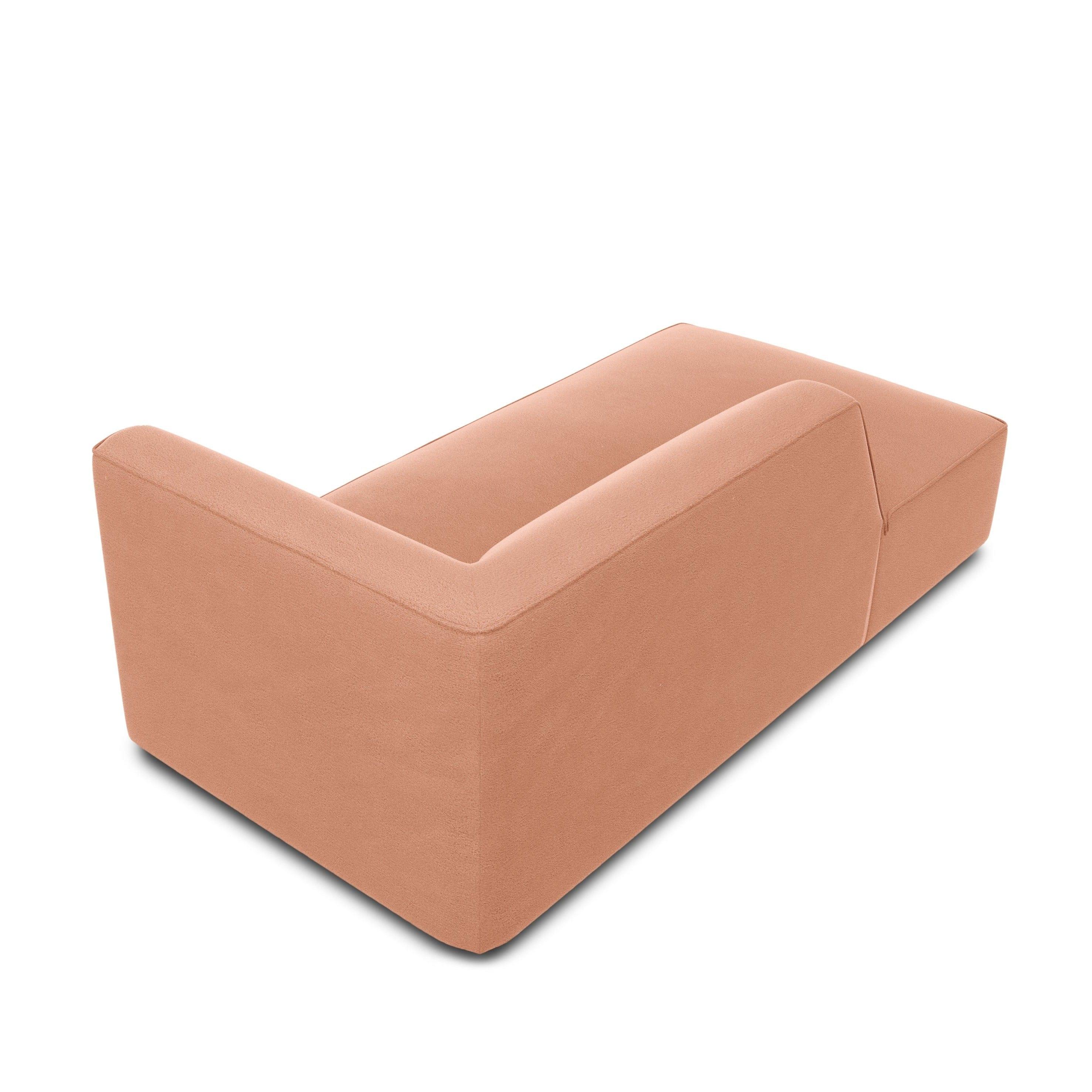 Szezlong aksamitny lewostronny RUBY łososiowy Micadoni Eye on Design