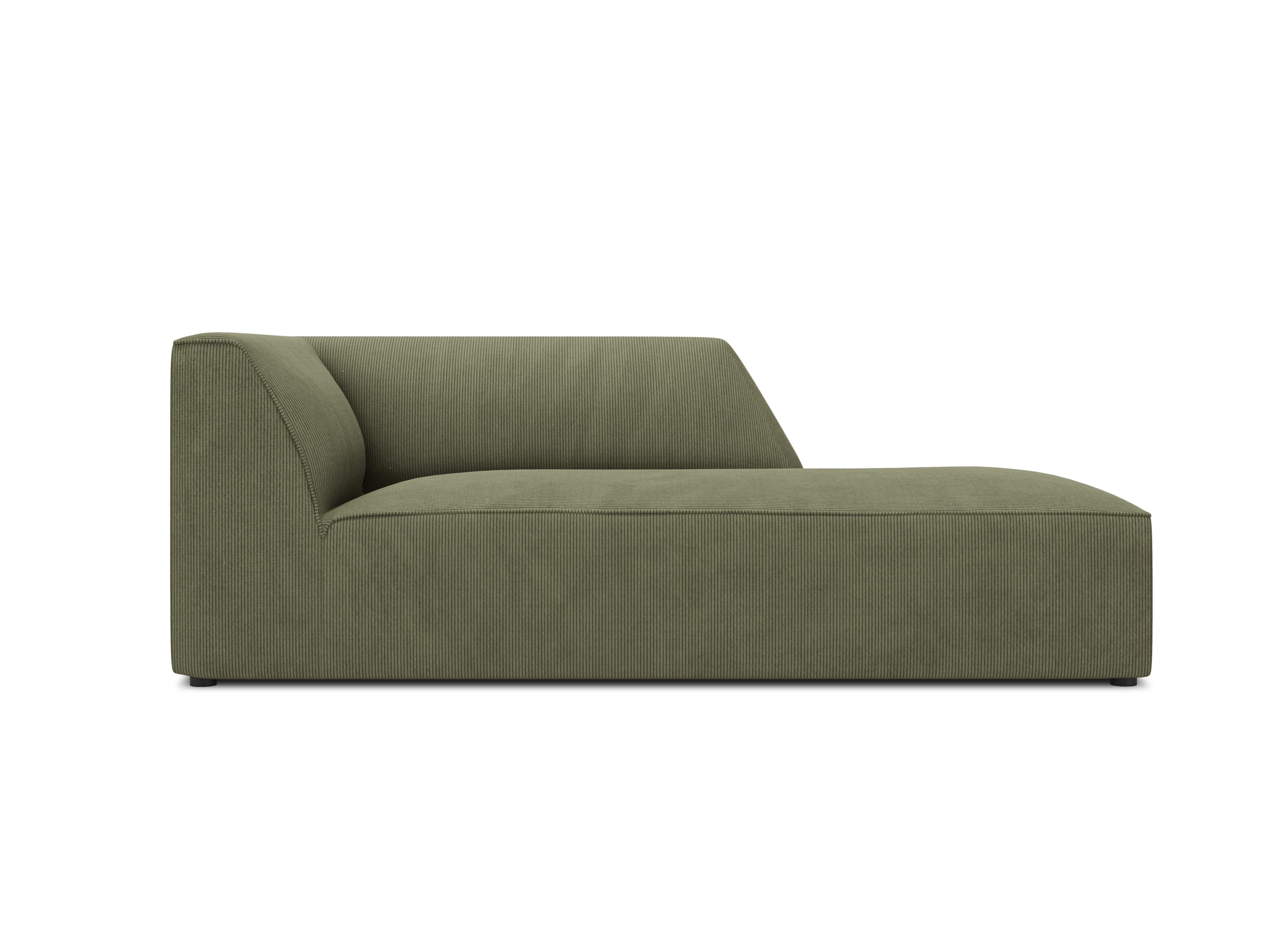Szezlong sztruksowy prawostronny RUBY zielony Micadoni Eye on Design