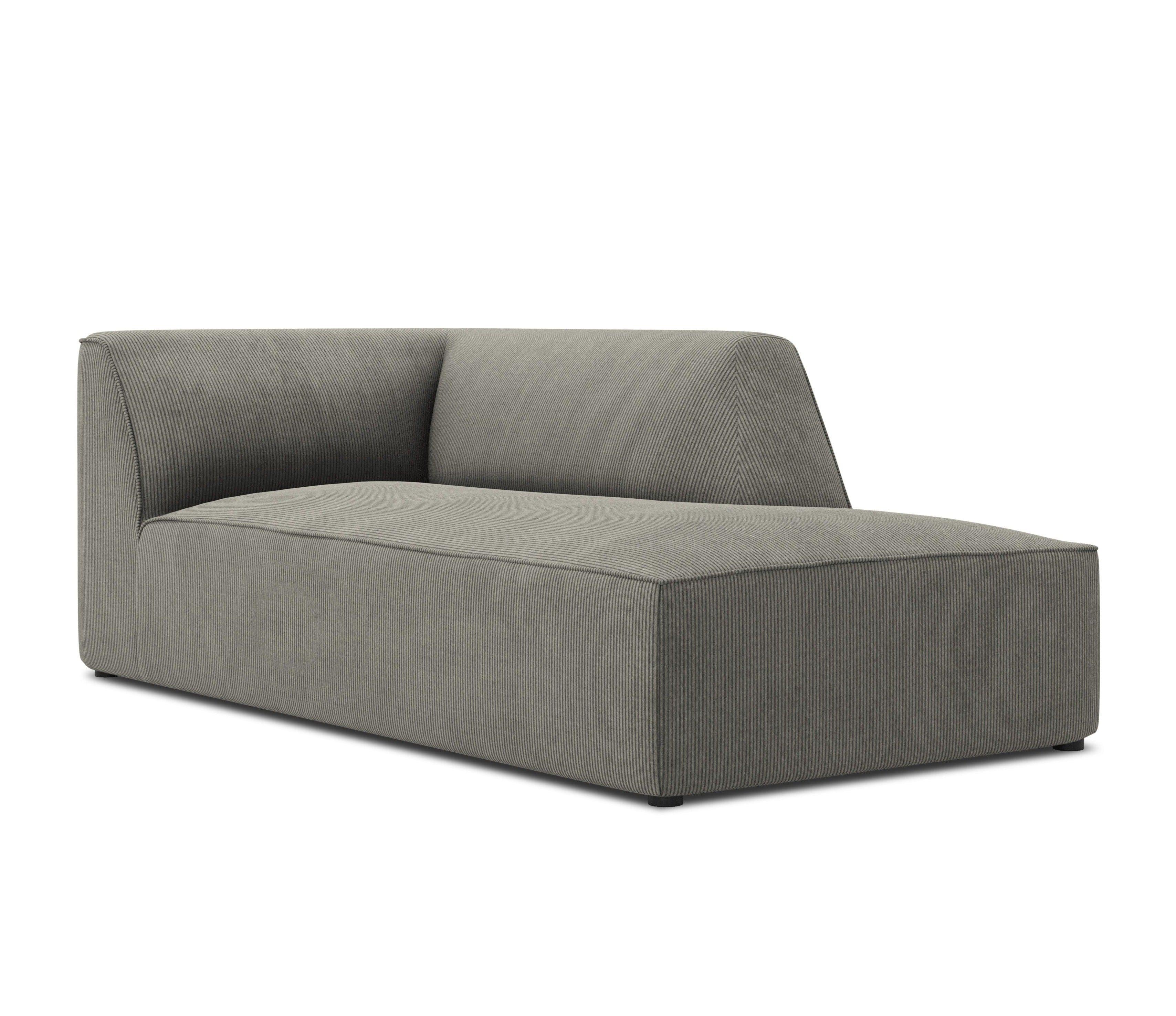 Szezlong sztruksowy prawostronny RUBY jasnoszary Micadoni Eye on Design