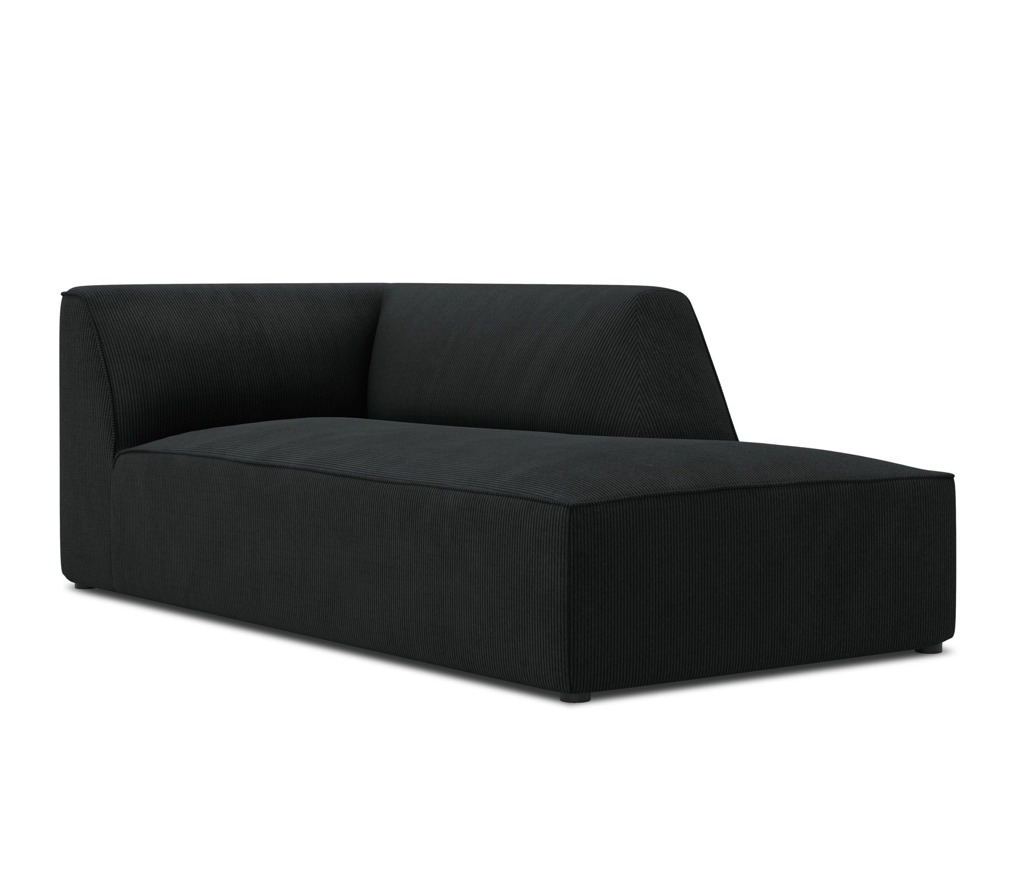 Szezlong sztruksowy prawostronny RUBY czarny Micadoni Eye on Design