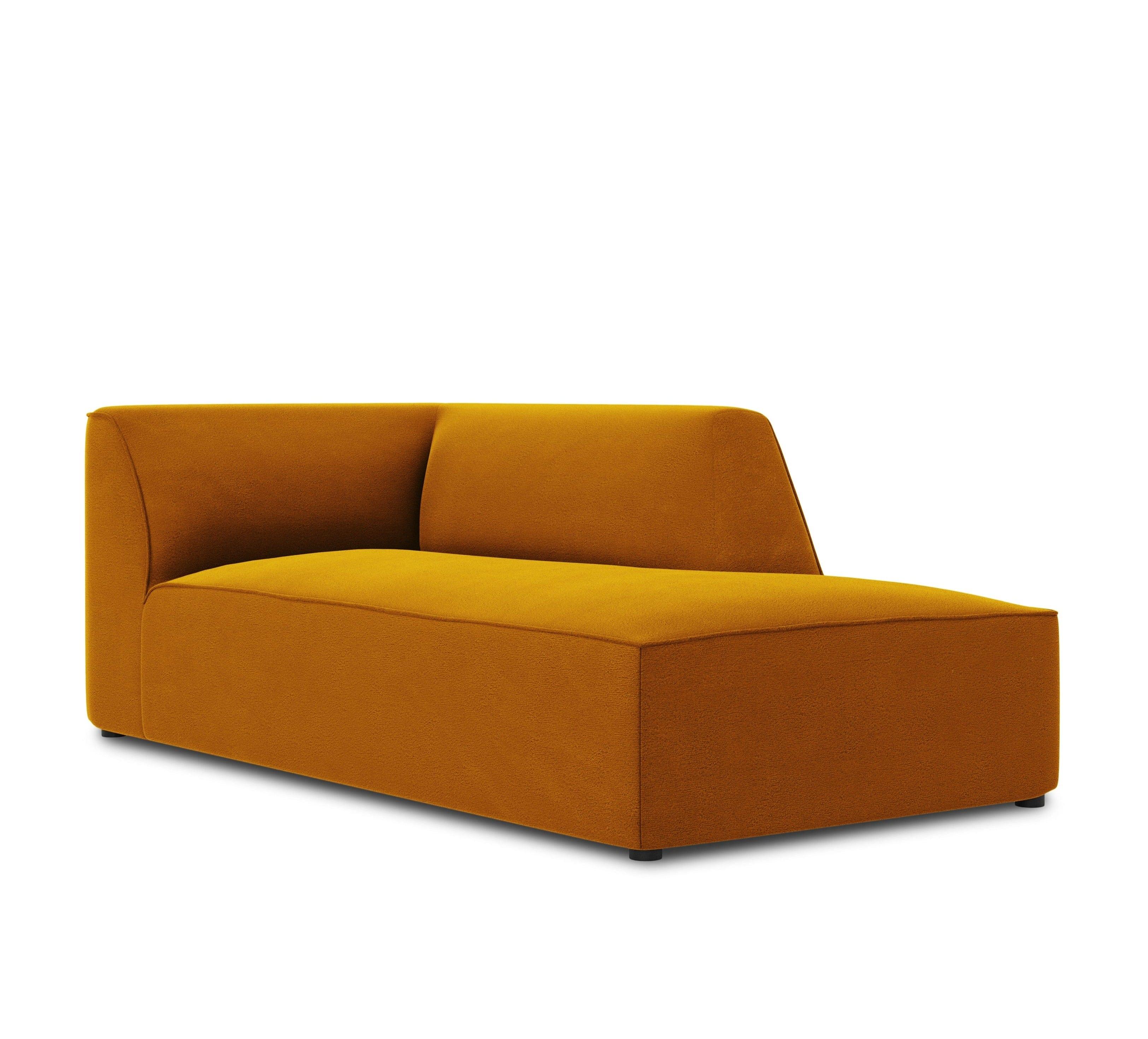 Szezlong aksamitny prawostronny RUBY żółty Micadoni Eye on Design