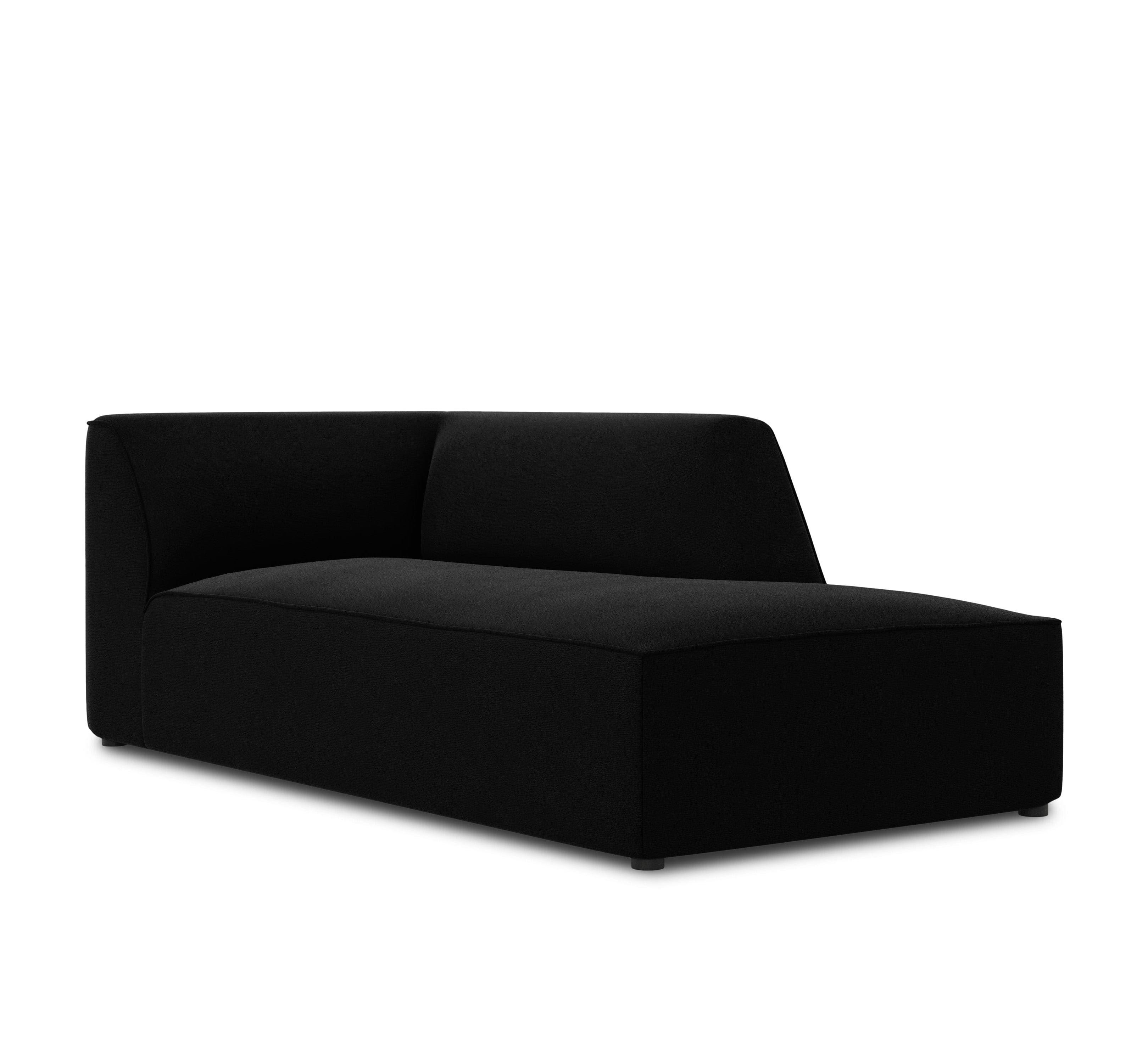 Szezlong aksamitny prawostronny RUBY czarny Micadoni Eye on Design