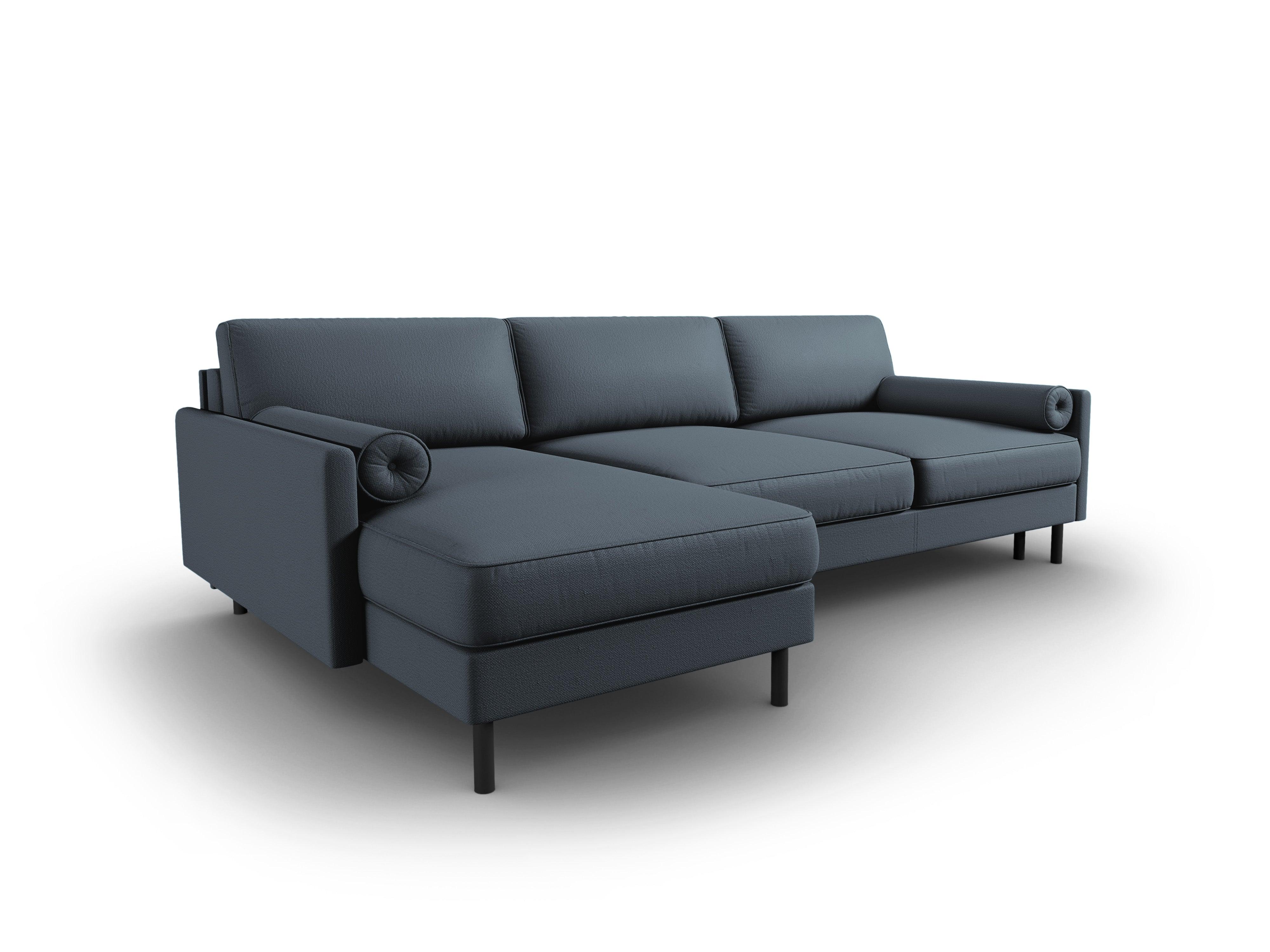 Narożnik lewostronny z funkcją spania SCOTT niebieski Micadoni Eye on Design