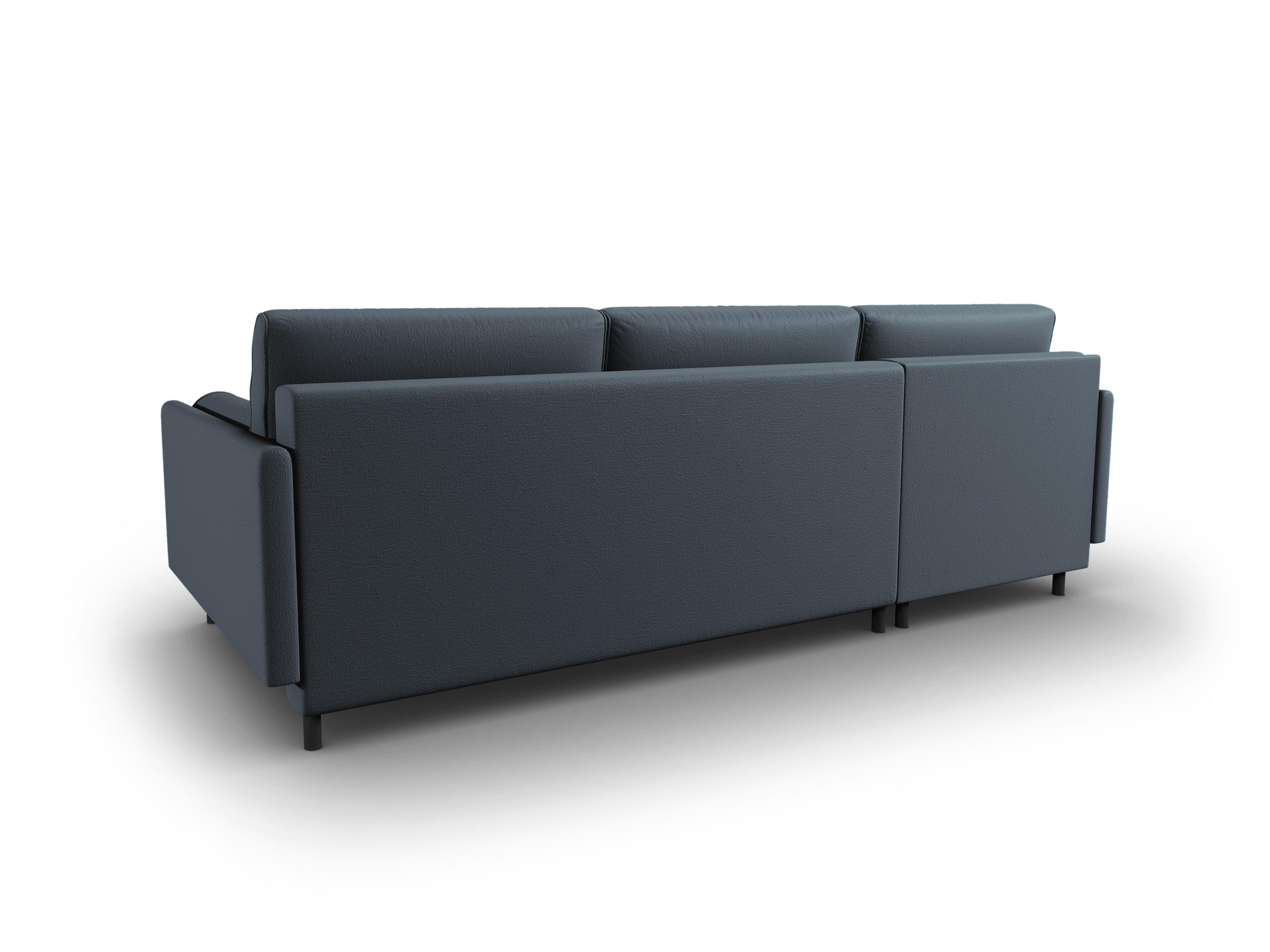 Narożnik lewostronny z funkcją spania SCOTT niebieski Micadoni Eye on Design