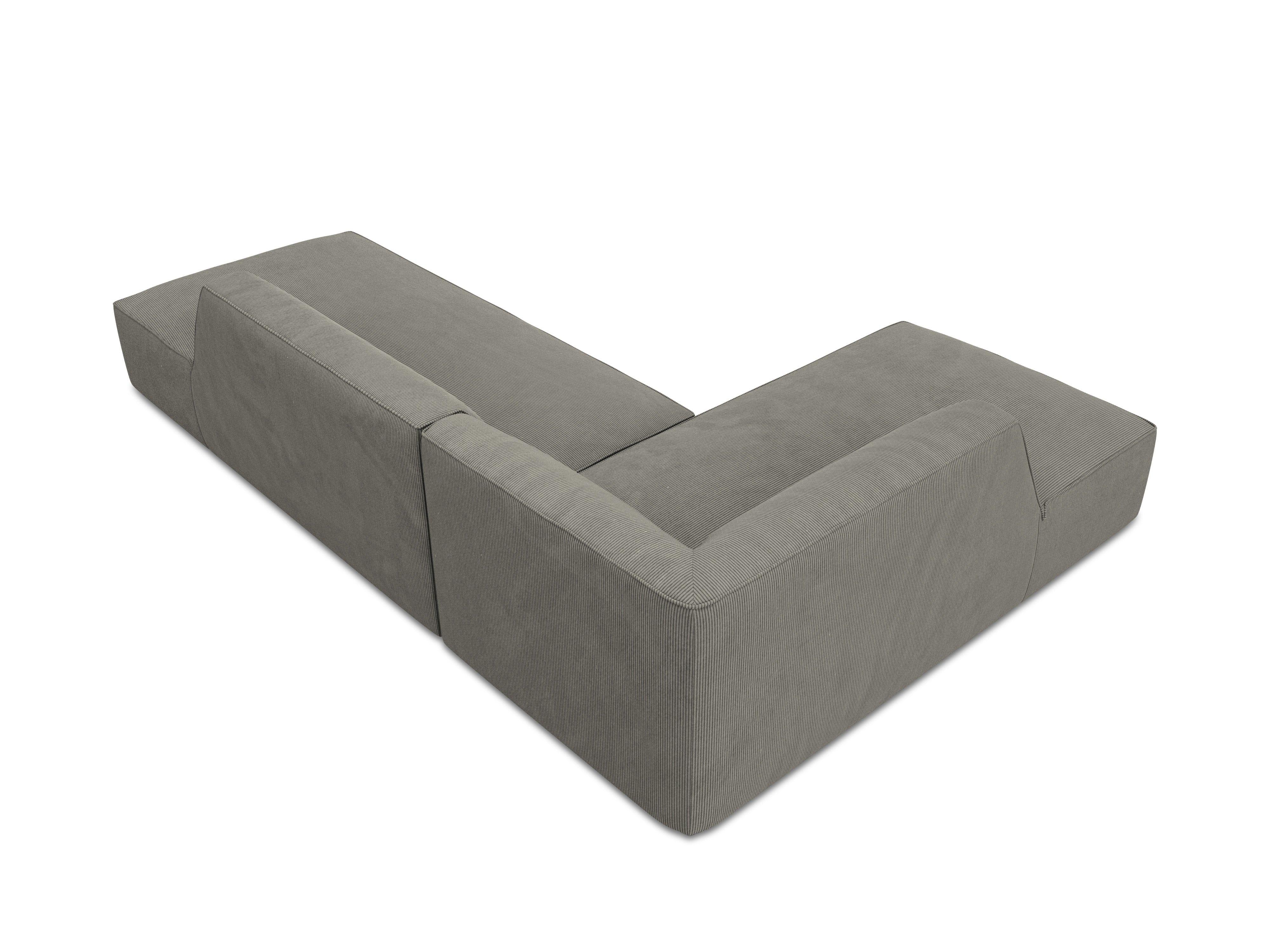 Sofa narożna sztruksowa lewostronna RUBY jasnoszary Micadoni Eye on Design