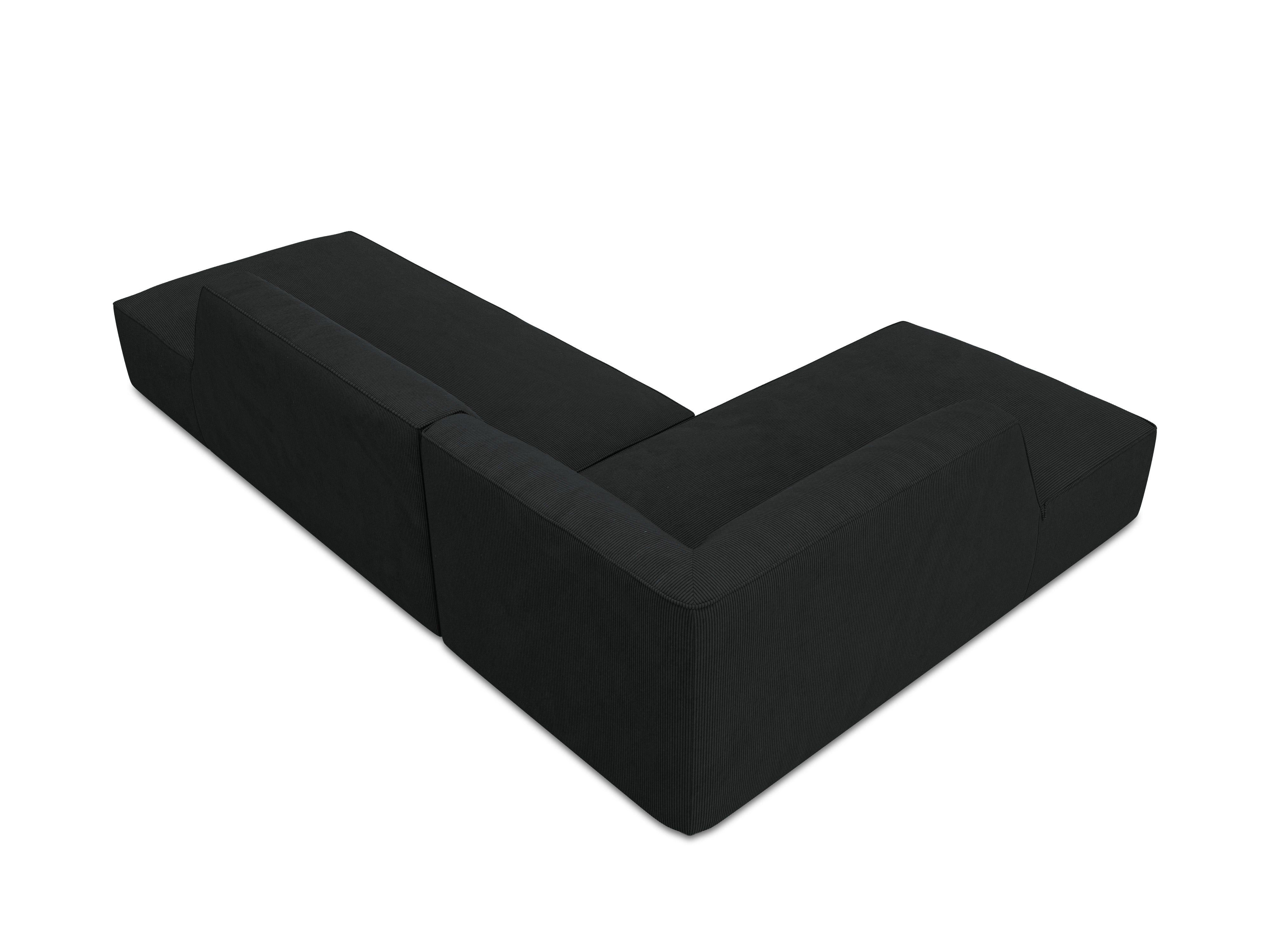 Sofa narożna sztruksowa lewostronna RUBY czarny Micadoni Eye on Design