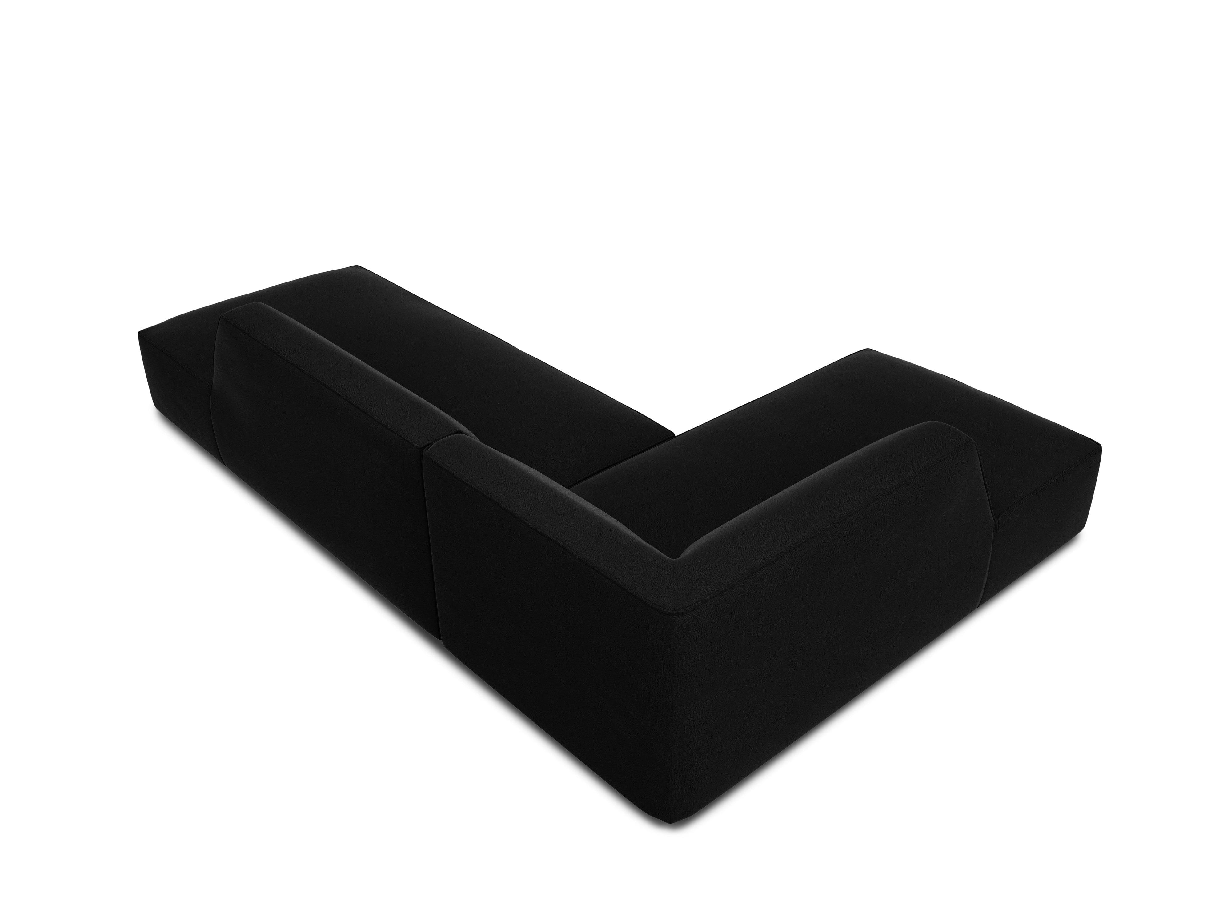 Sofa narożna aksamitna lewostronna RUBY czarny Micadoni Eye on Design