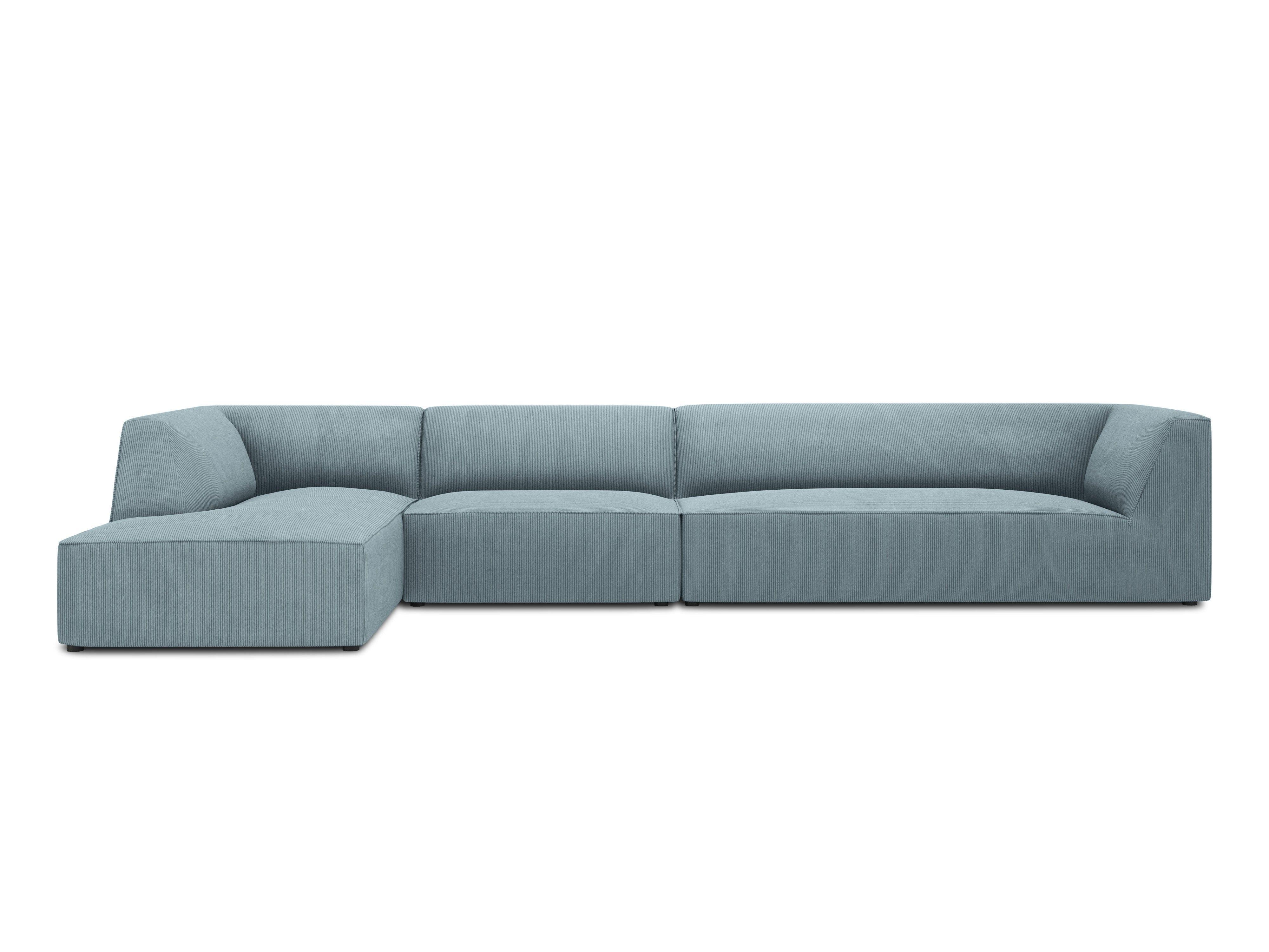 Narożnik sztruksowy 5-osobowy lewostronny RUBY jasnoniebieski Micadoni Eye on Design