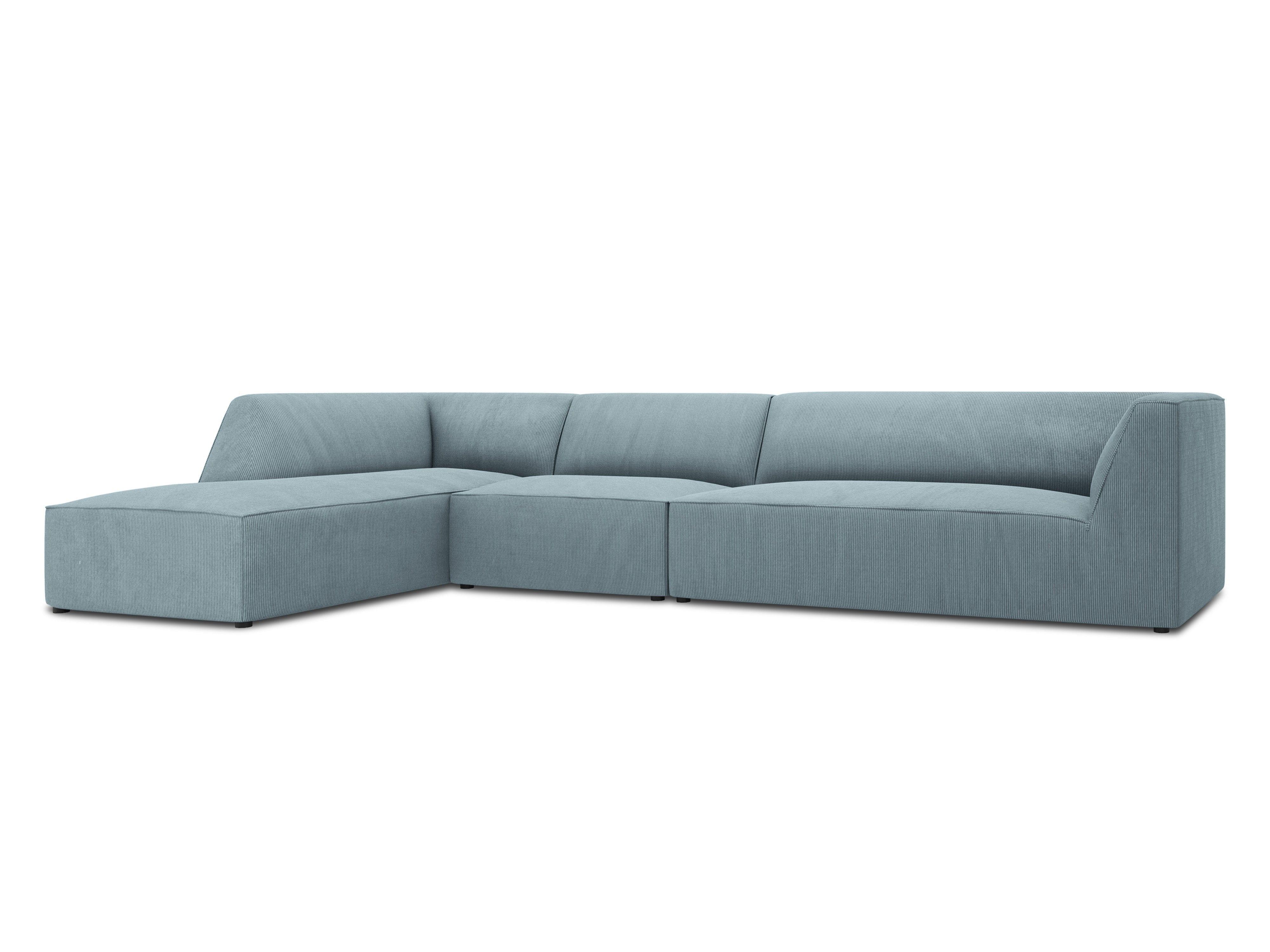 Narożnik sztruksowy 5-osobowy lewostronny RUBY jasnoniebieski Micadoni Eye on Design