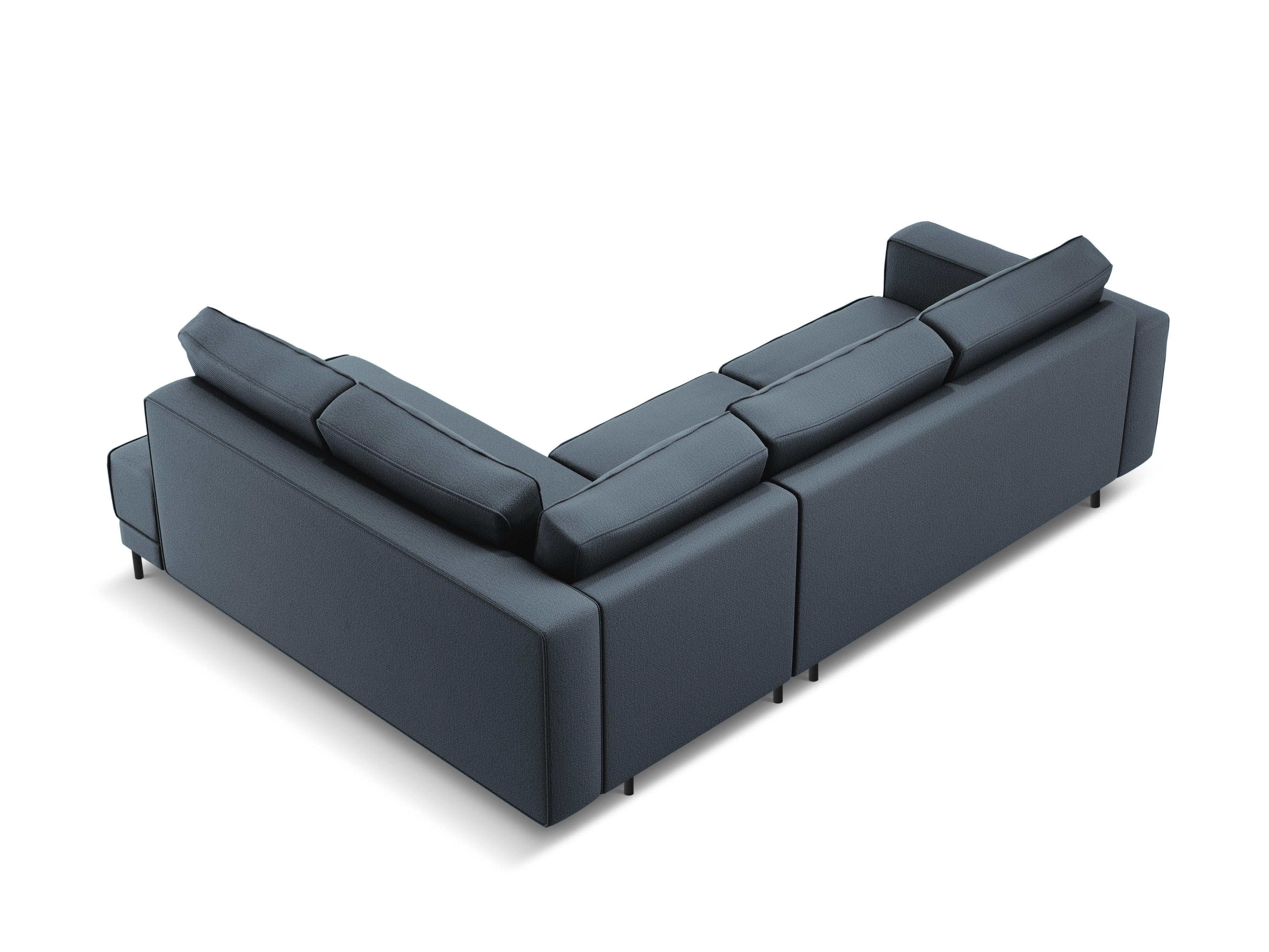 Narożnik prawostronny z funkcją spania CARO niebieski Micadoni Eye on Design