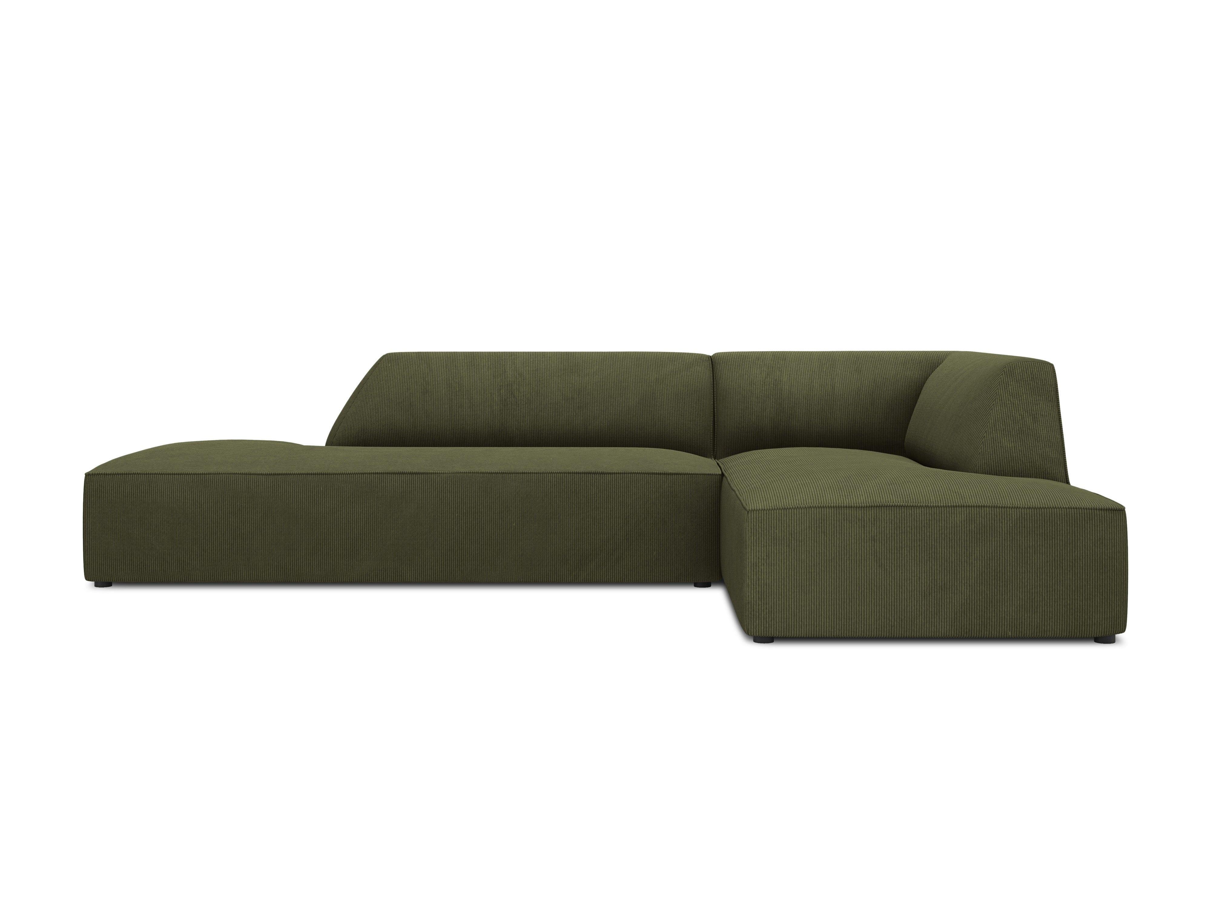 Sofa narożna sztruksowa prawostronny RUBY zielony Micadoni Eye on Design