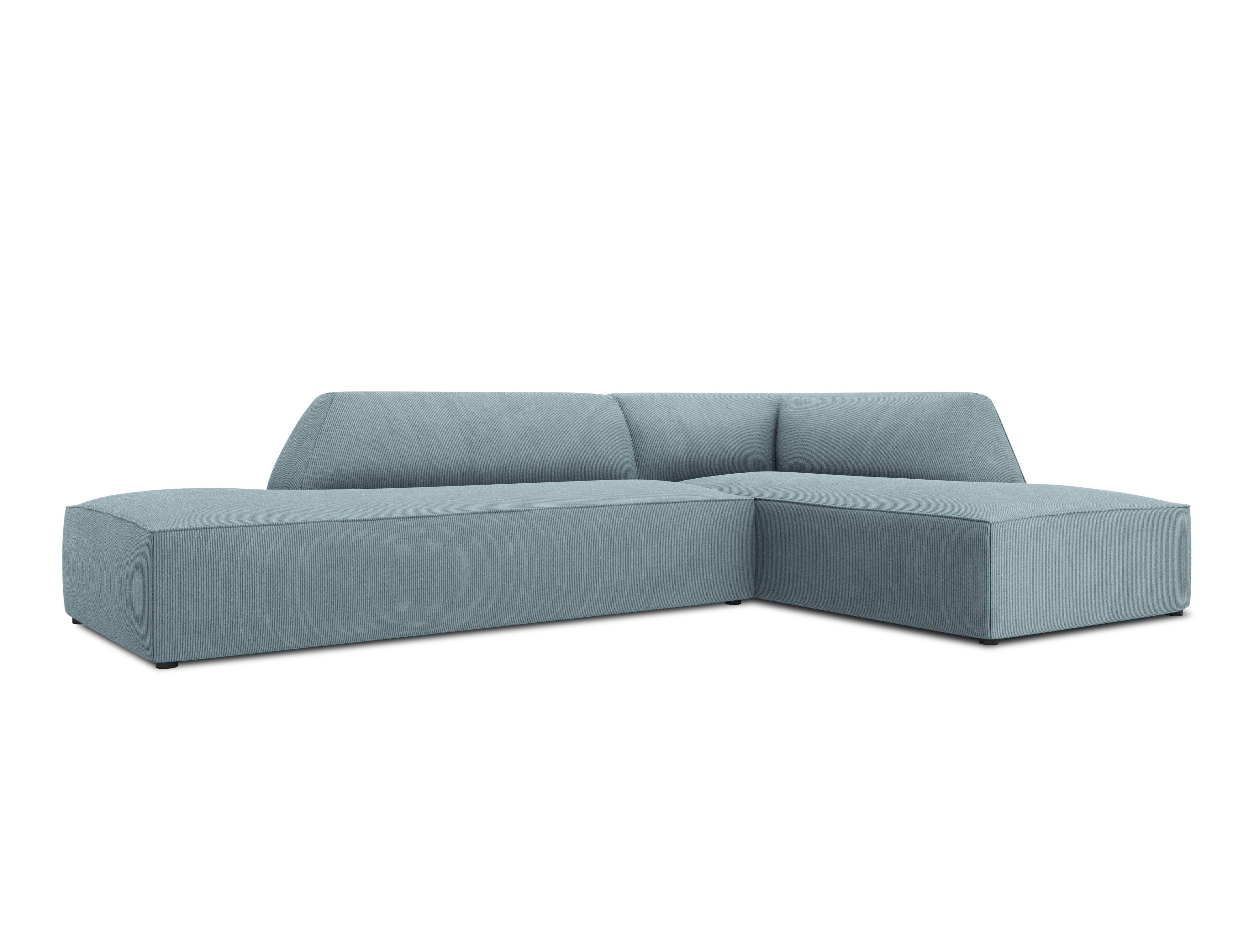 Sofa narożna sztruksowa prawostronny RUBY jasnoniebieski Micadoni Eye on Design