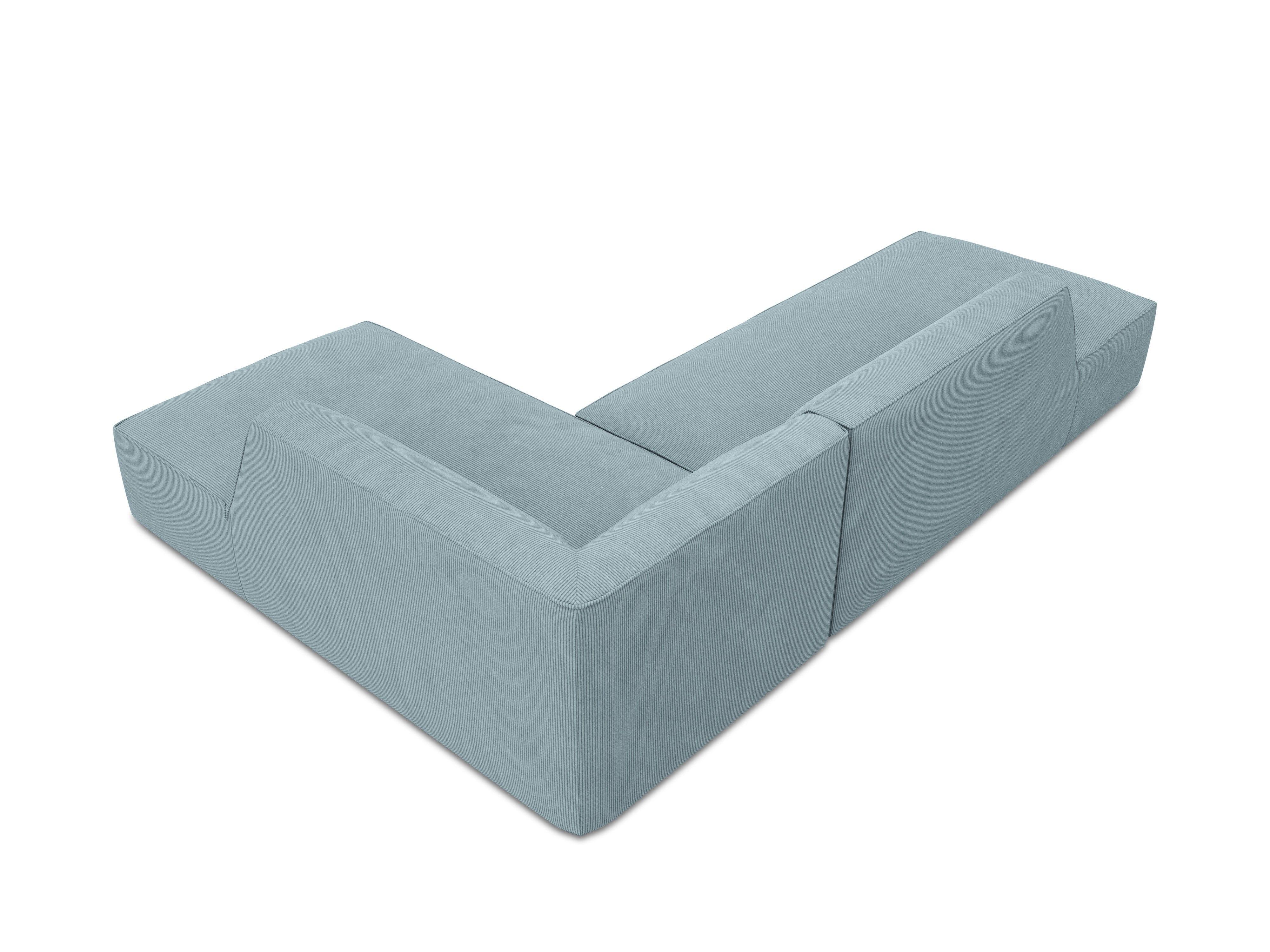 Sofa narożna sztruksowa prawostronny RUBY jasnoniebieski Micadoni Eye on Design