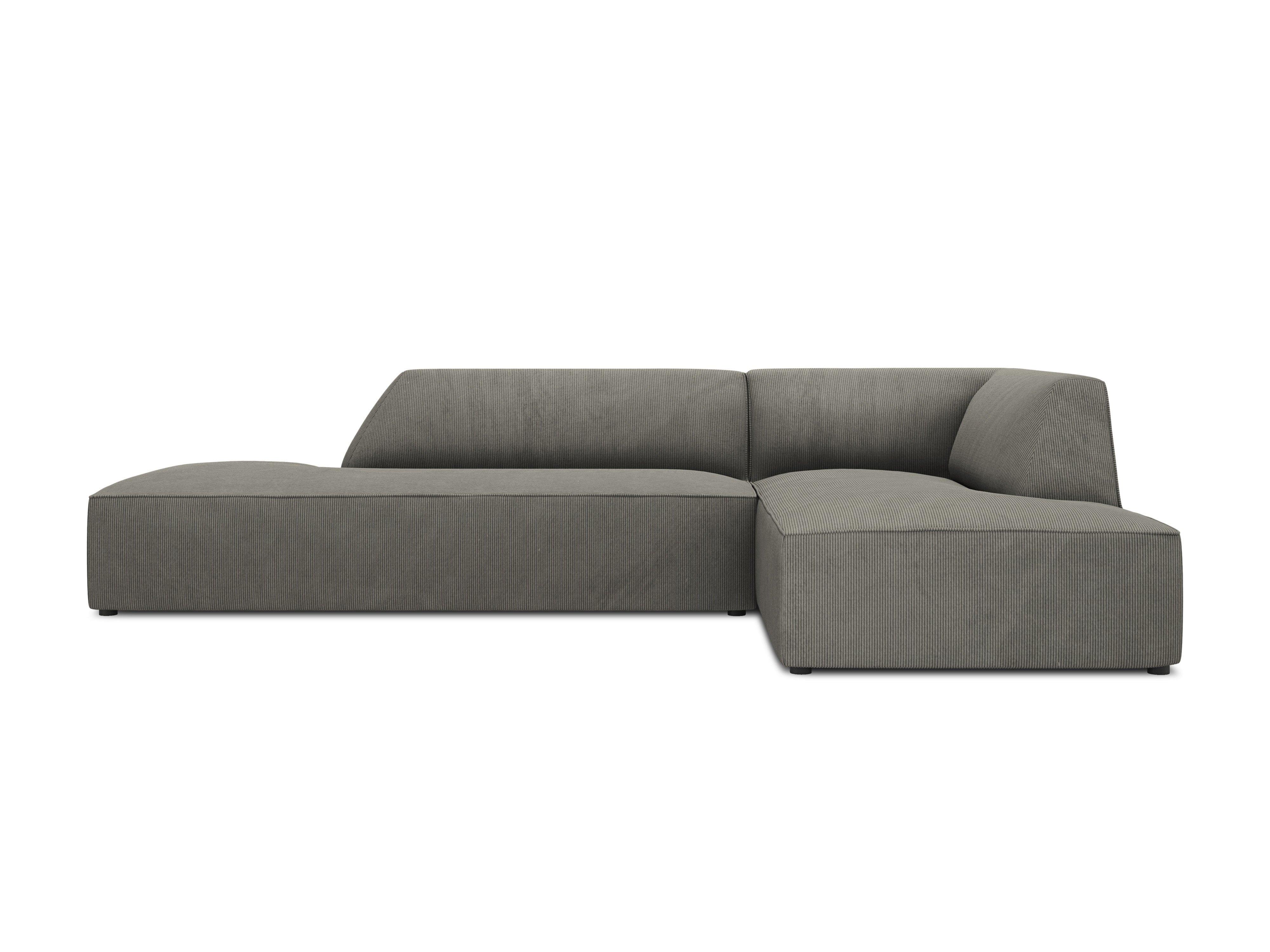 Sofa narożna sztruksowa prawostronny RUBY jasnoszary Micadoni Eye on Design