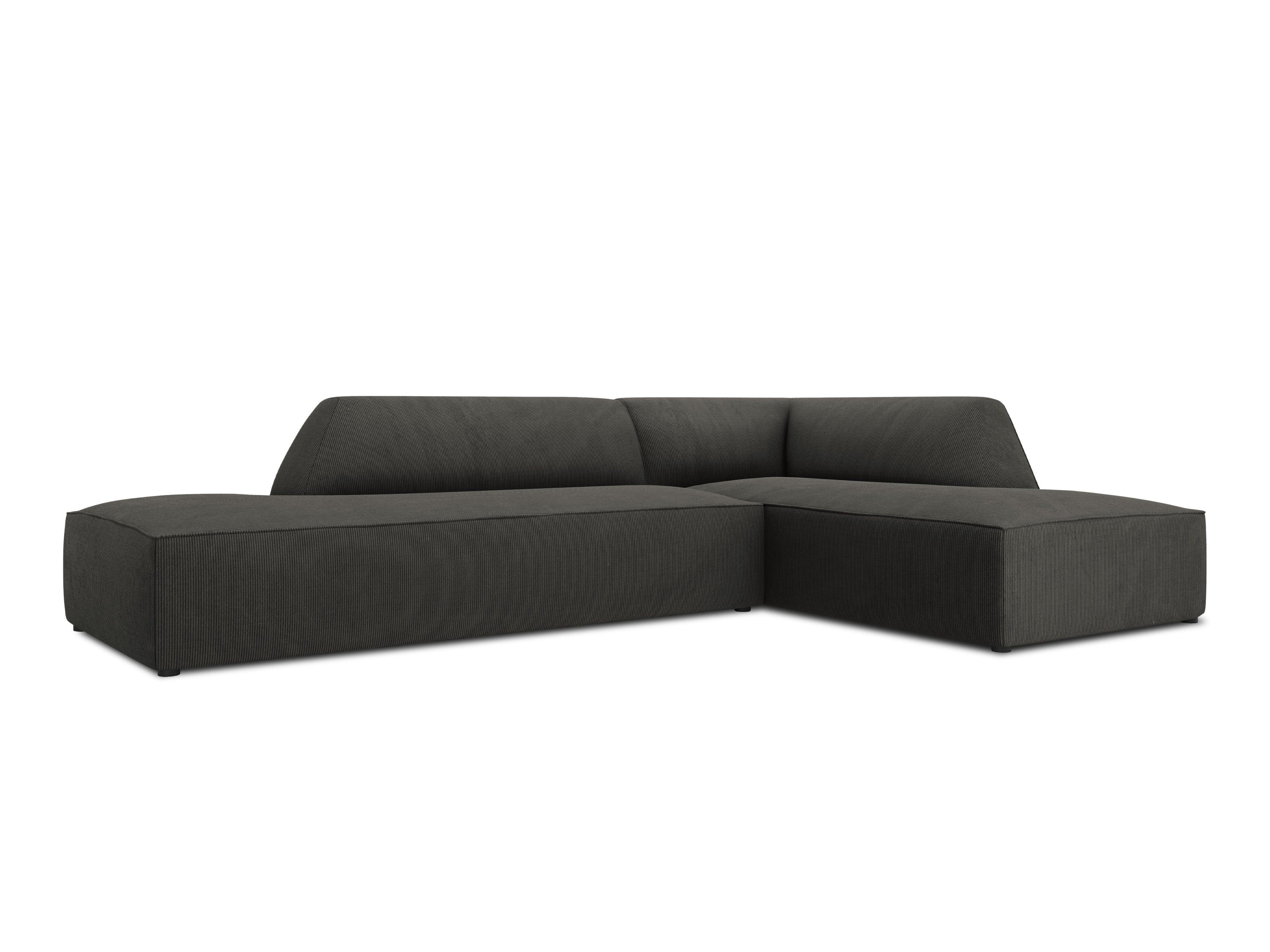 Sofa narożna sztruksowa prawostronny RUBY ciemnoszary Micadoni Eye on Design