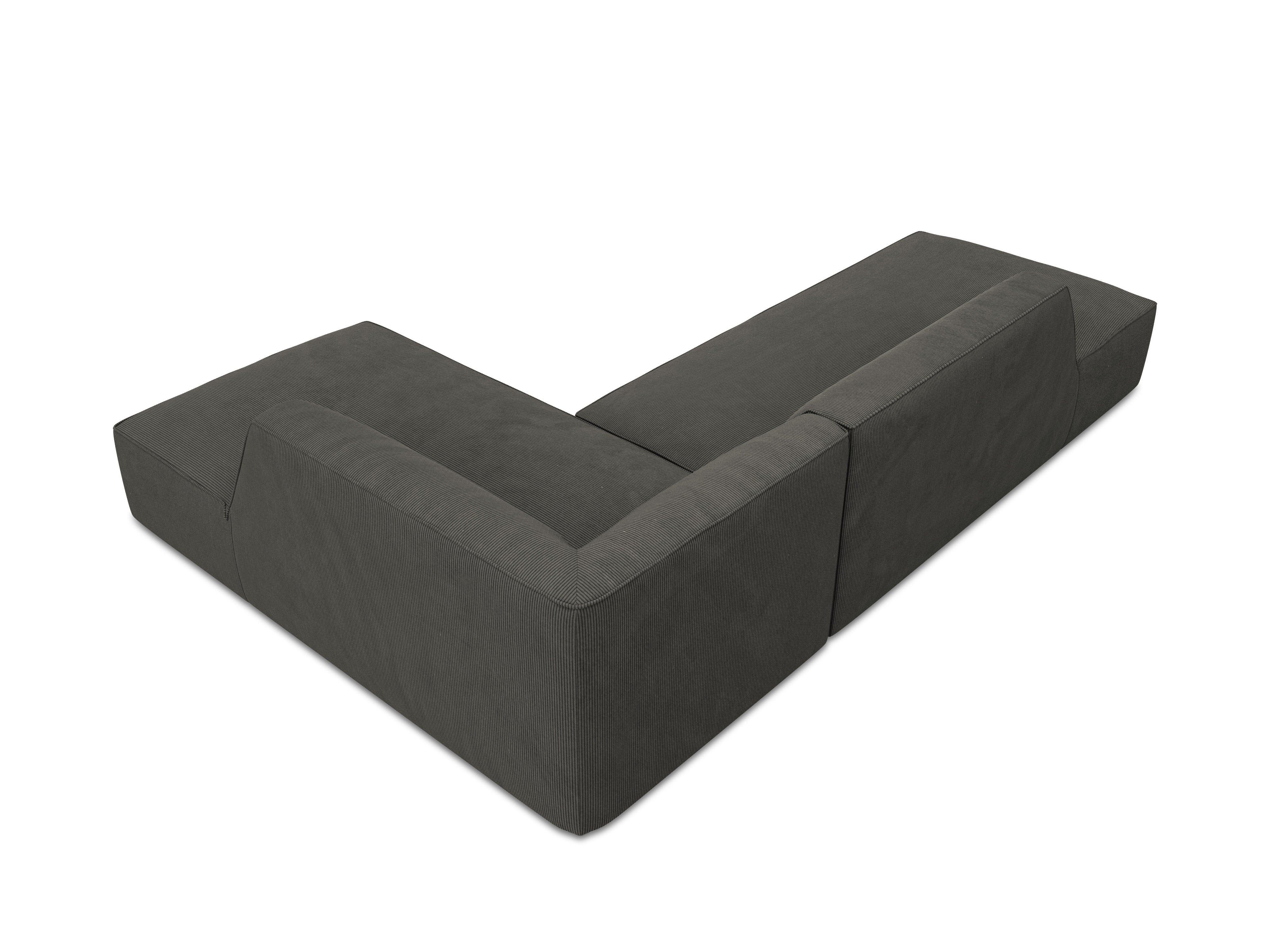 Sofa narożna sztruksowa prawostronny RUBY ciemnoszary Micadoni Eye on Design