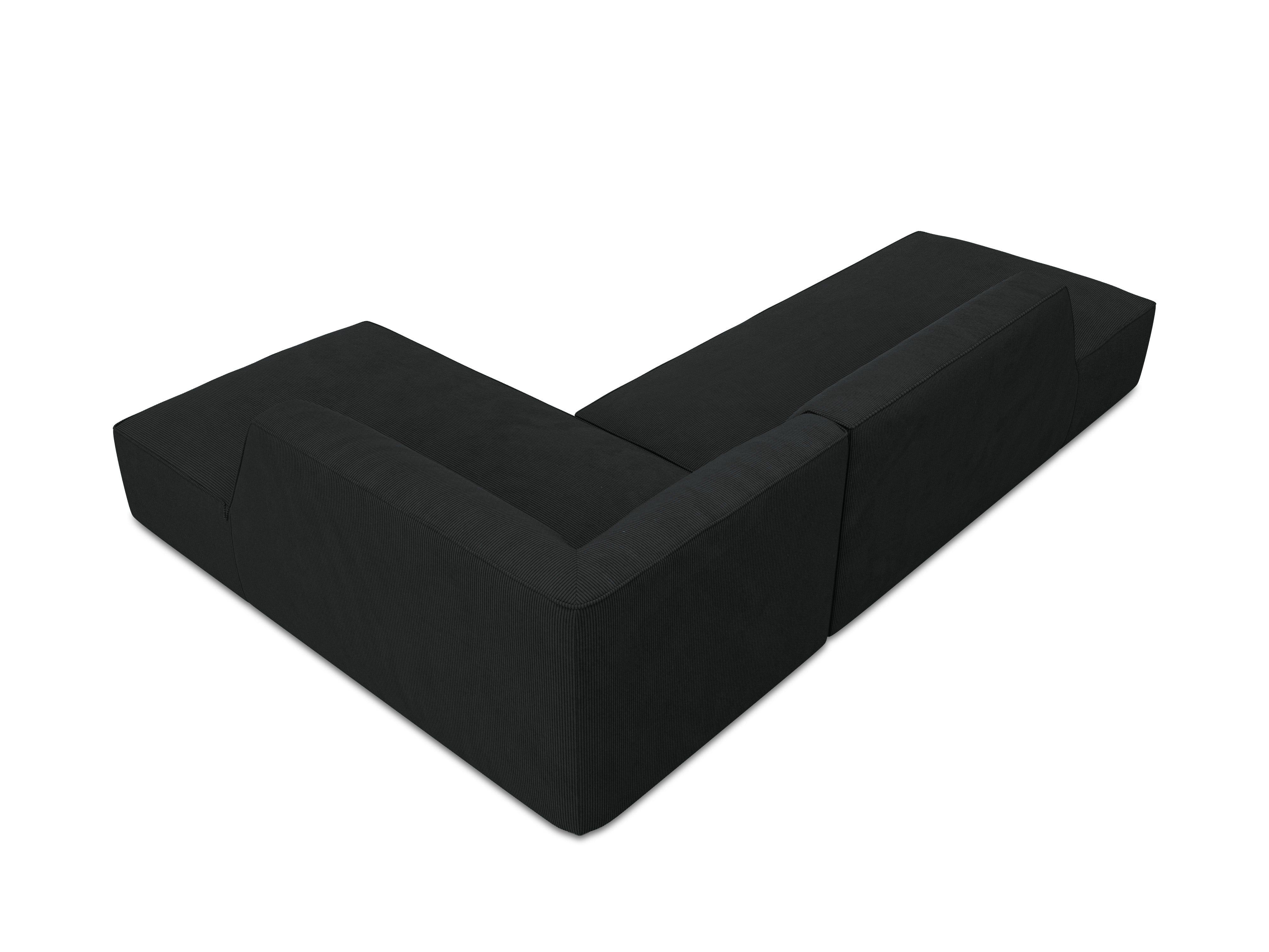Sofa narożna sztruksowa prawostronny RUBY czarny Micadoni Eye on Design