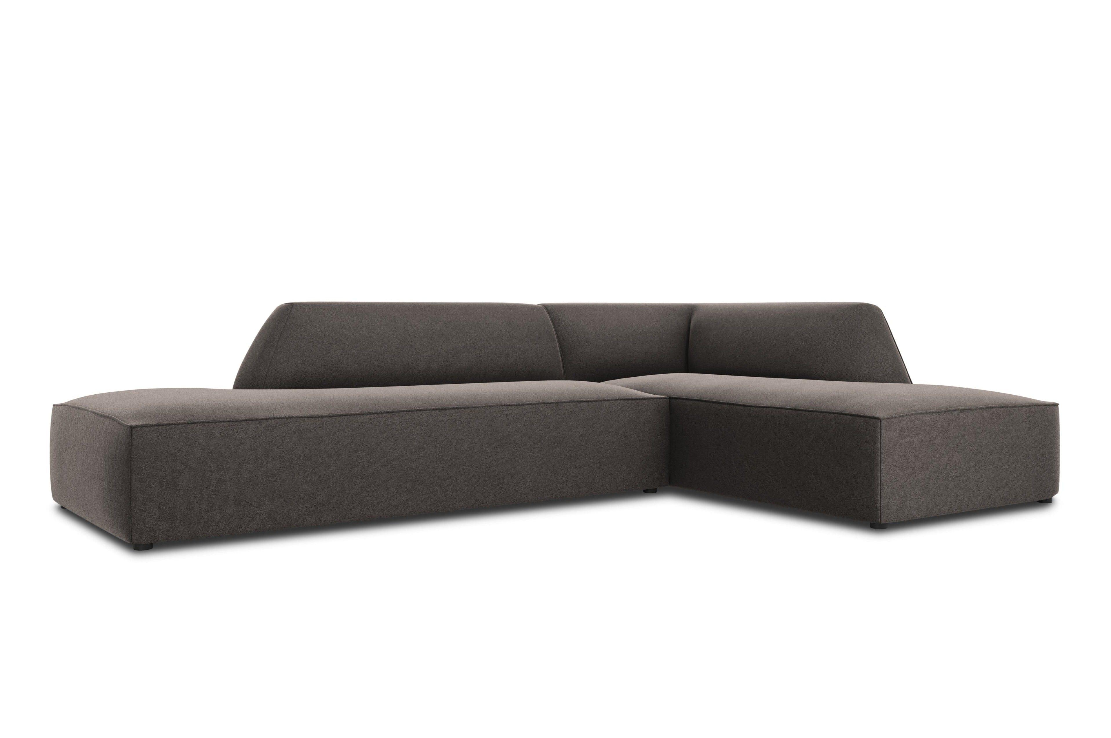 Sofa narożna aksamitna prawostronna RUBY ciemnoszary Micadoni Eye on Design