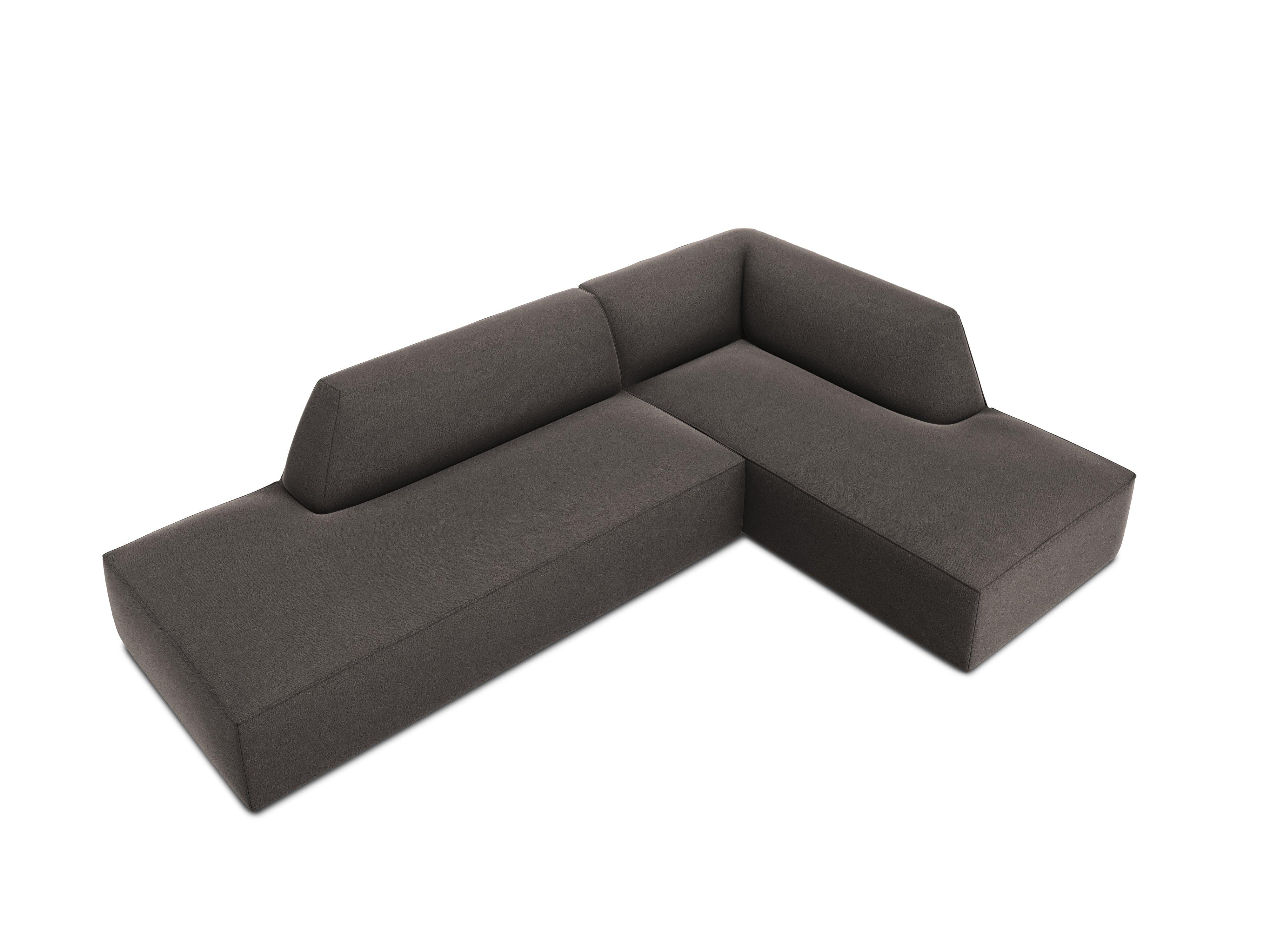 Sofa narożna aksamitna prawostronna RUBY ciemnoszary Micadoni Eye on Design