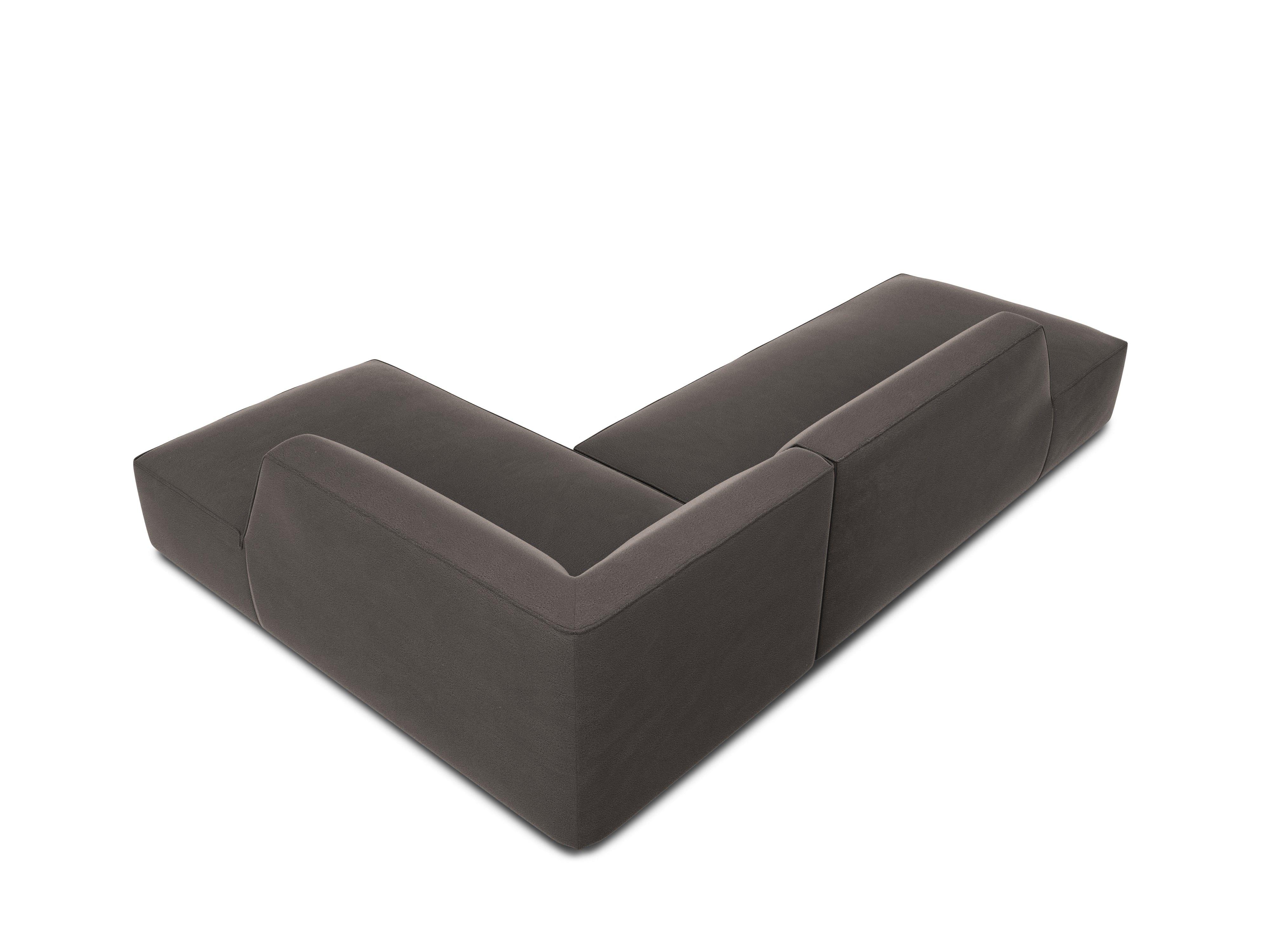 Sofa narożna aksamitna prawostronna RUBY ciemnoszary Micadoni Eye on Design