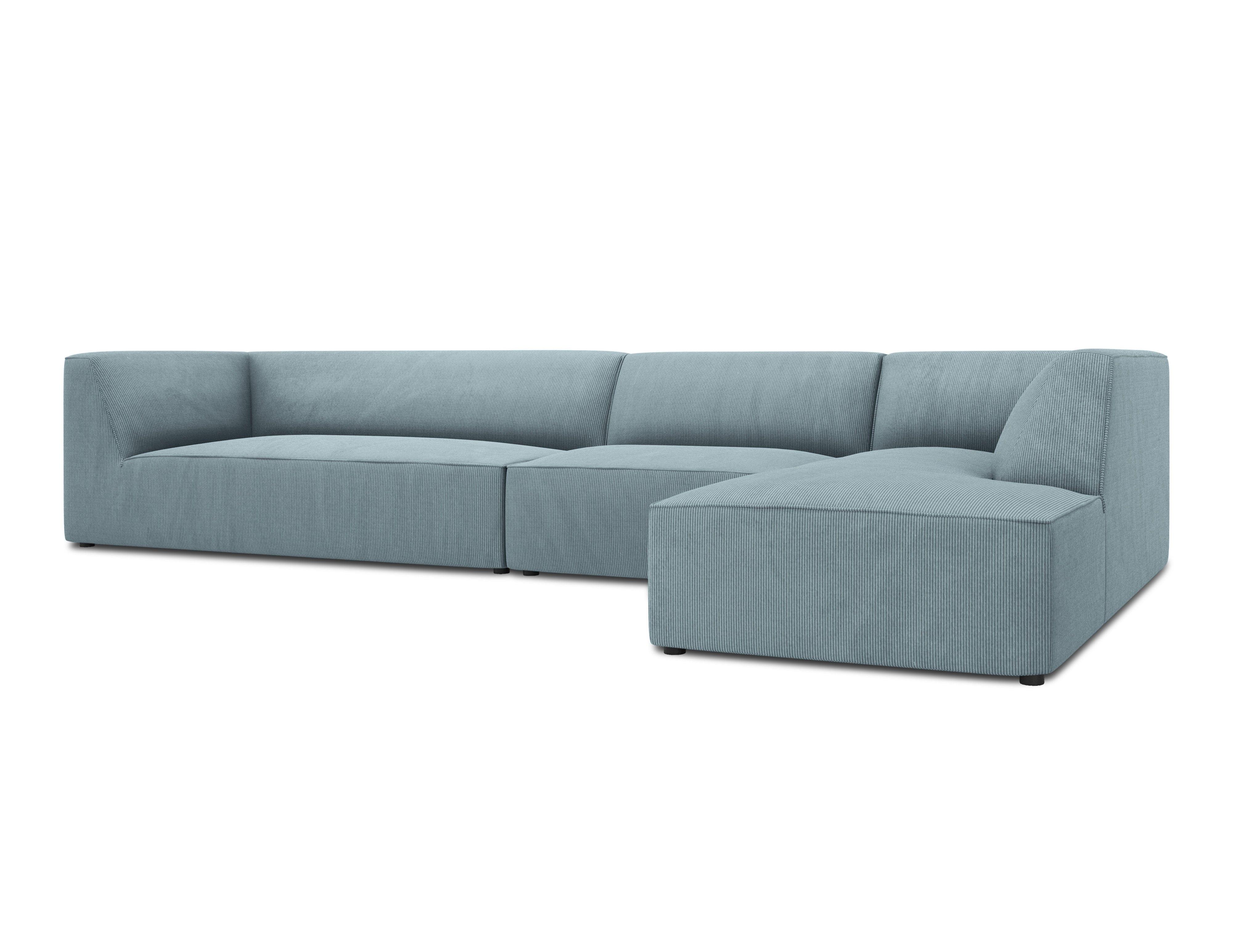 Narożnik sztruksowy 5-osobowy prawostronny RUBY jasnoniebieski Micadoni Eye on Design