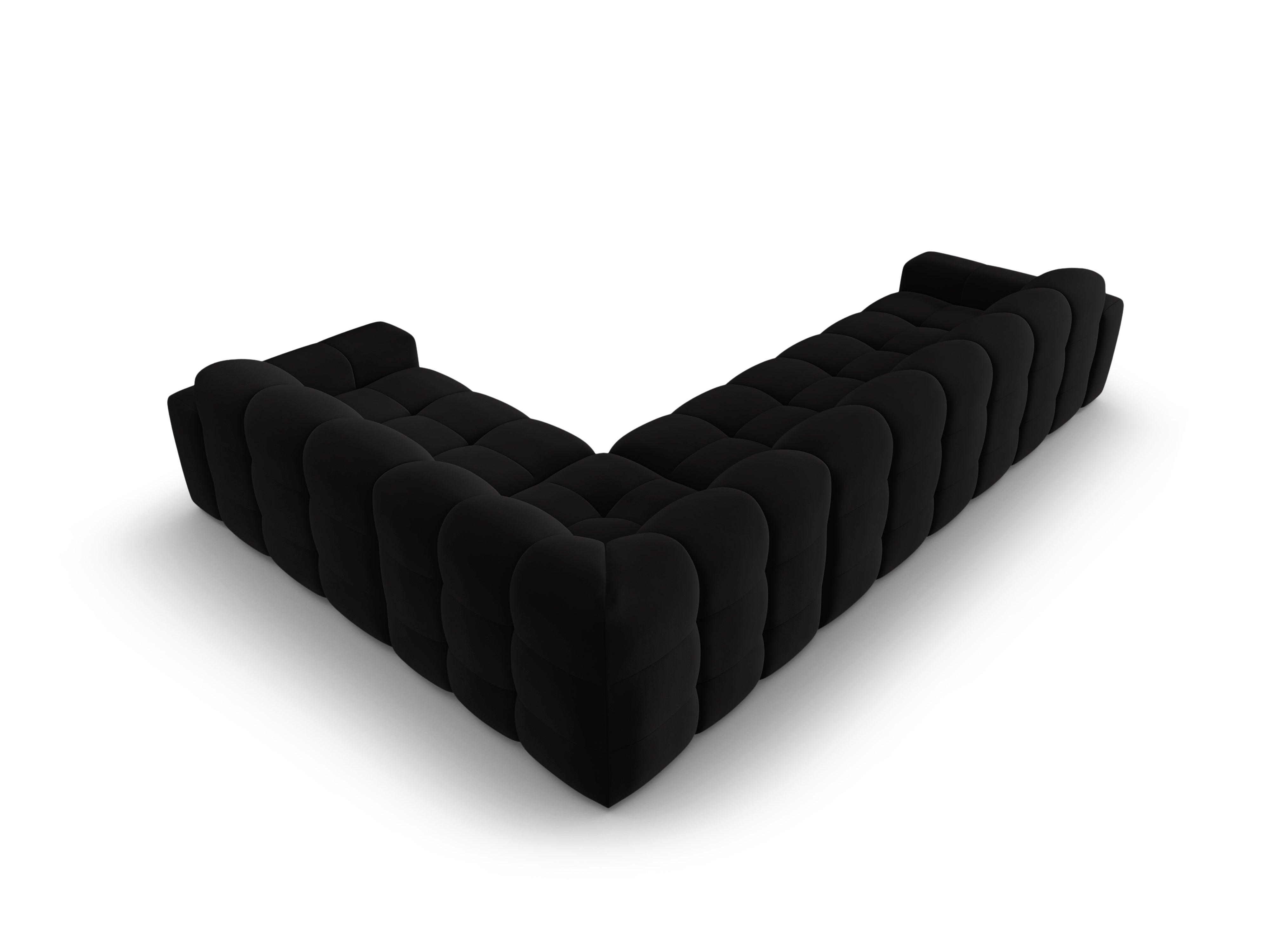 Narożnik prawostronny 6-osobowy KENDAL czarny Micadoni Eye on Design