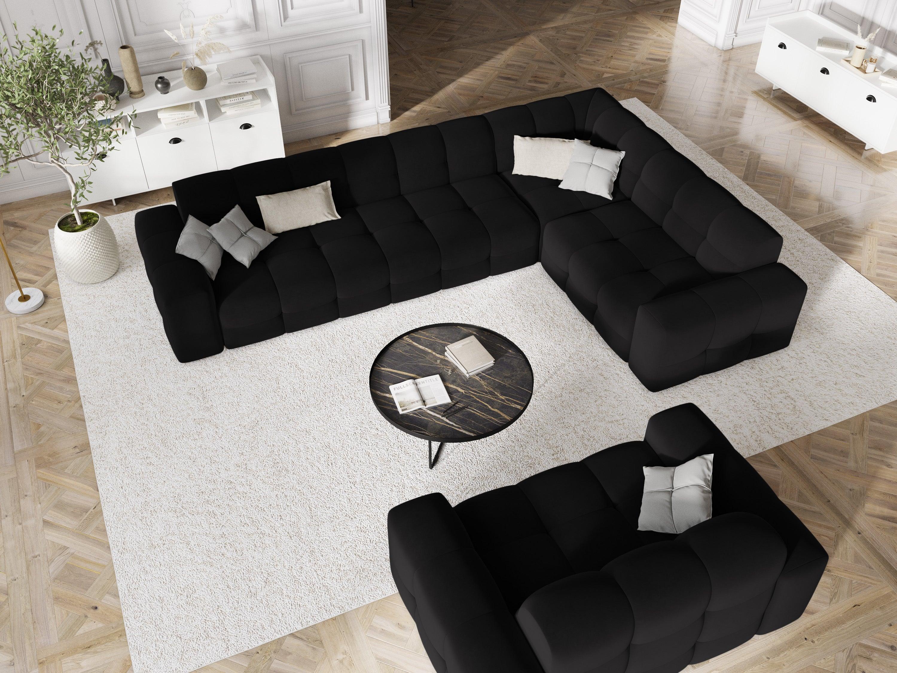 Narożnik prawostronny 6-osobowy KENDAL czarny Micadoni Eye on Design