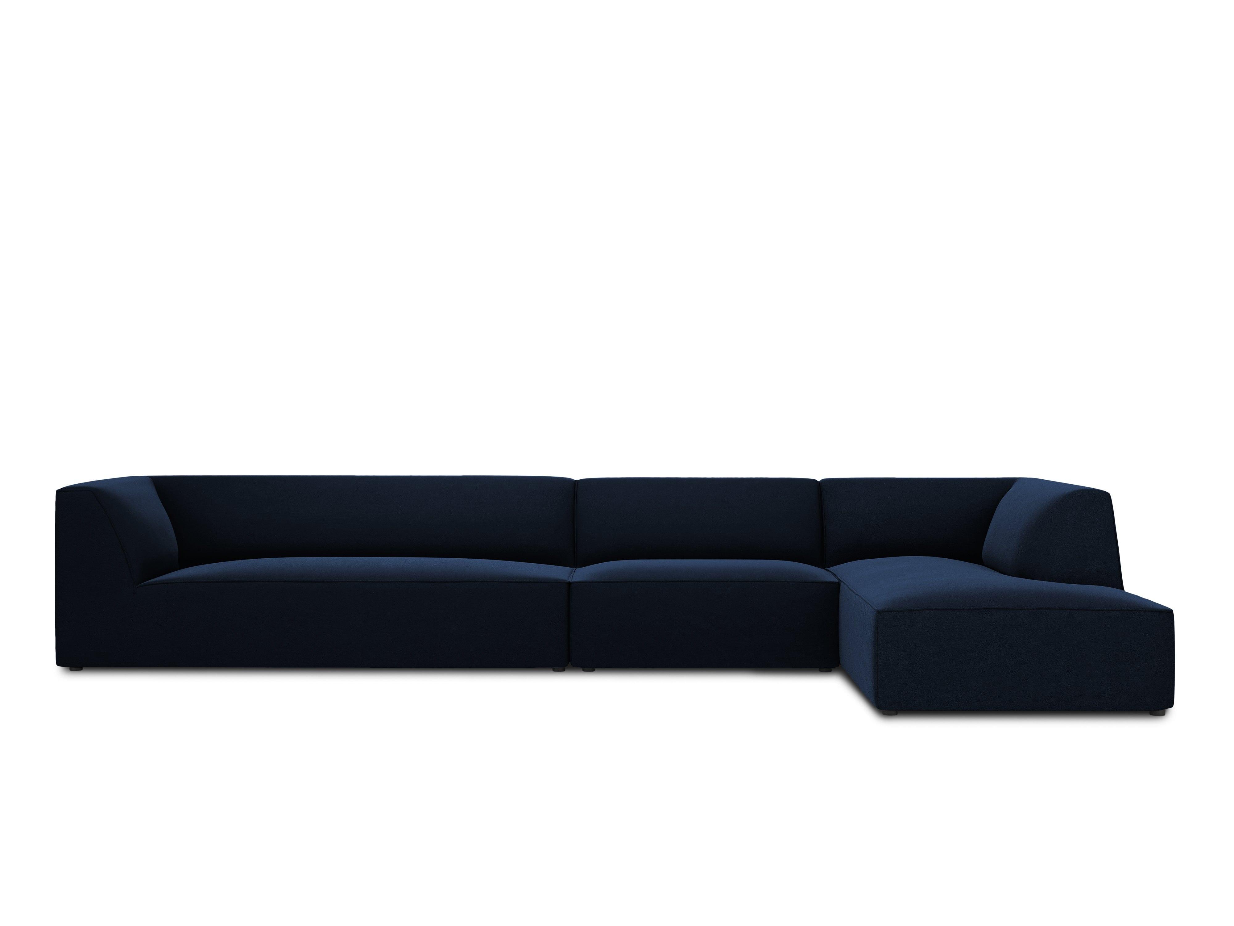 Narożnik aksamitny 5-osobowy prawostronny RUBY granat królewski Micadoni Eye on Design