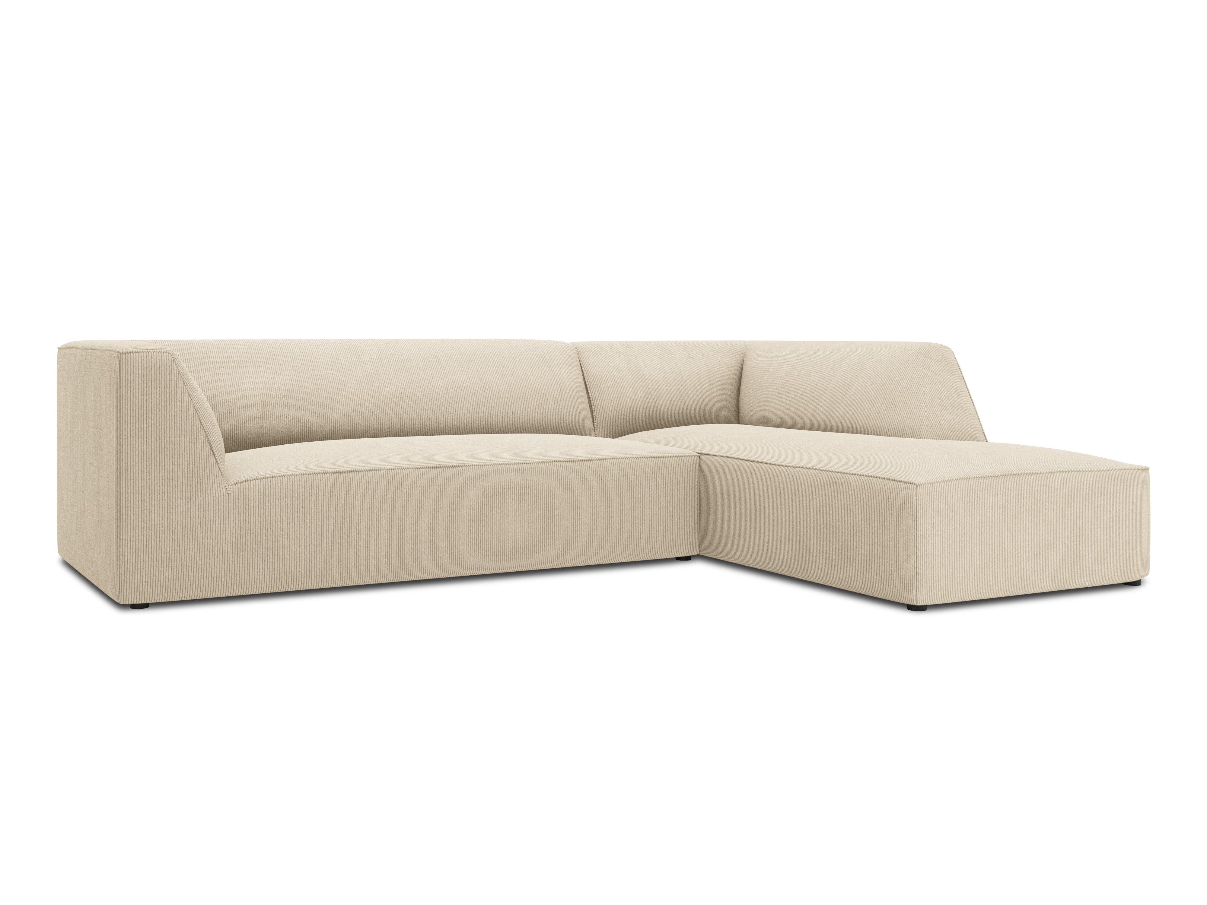 Narożnik sztruksowy 4-osobowy prawostronny RUBY beżowy Micadoni Eye on Design