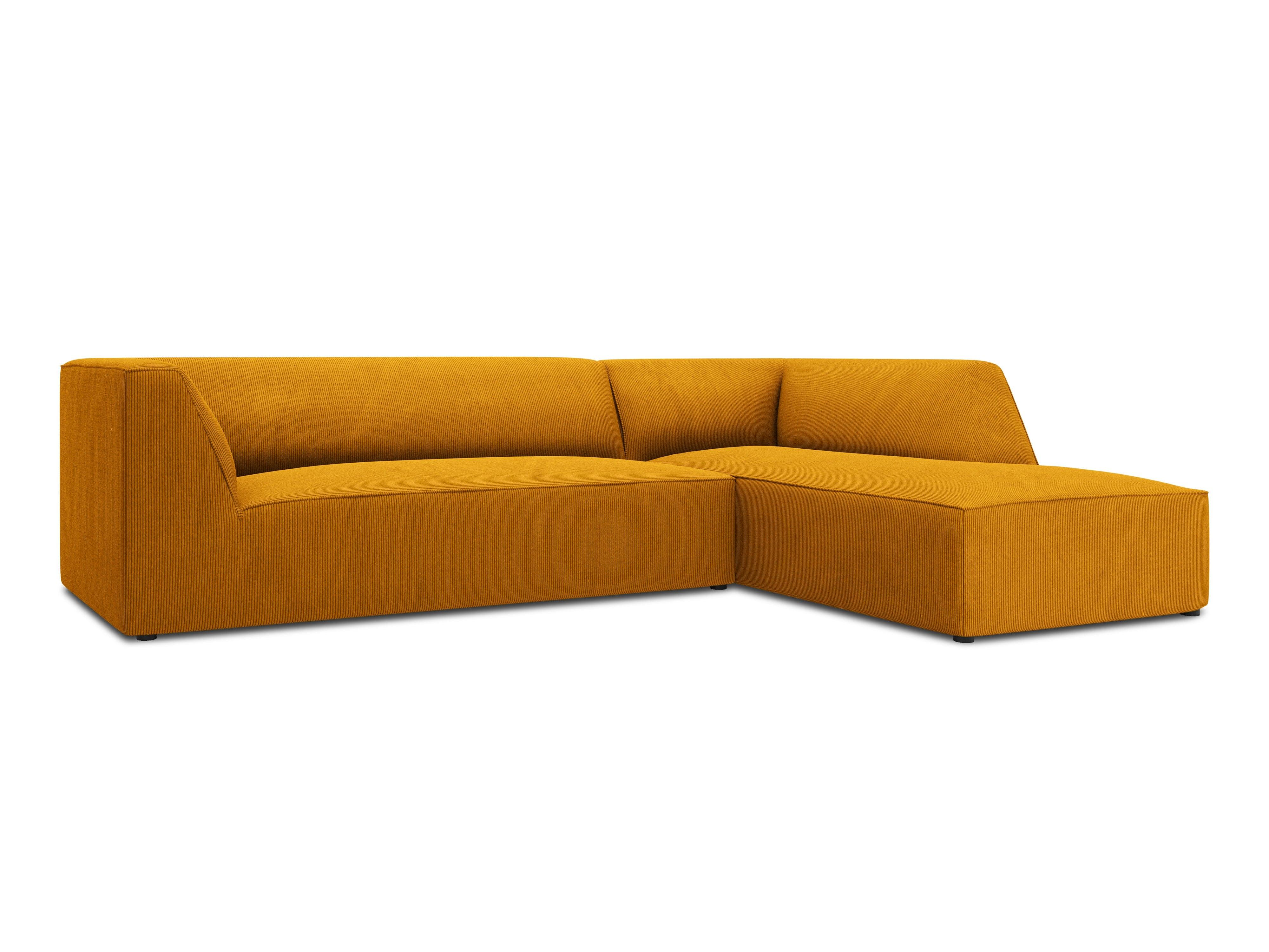 Narożnik sztruksowy 4-osobowy prawostronny RUBY żółty Micadoni Eye on Design