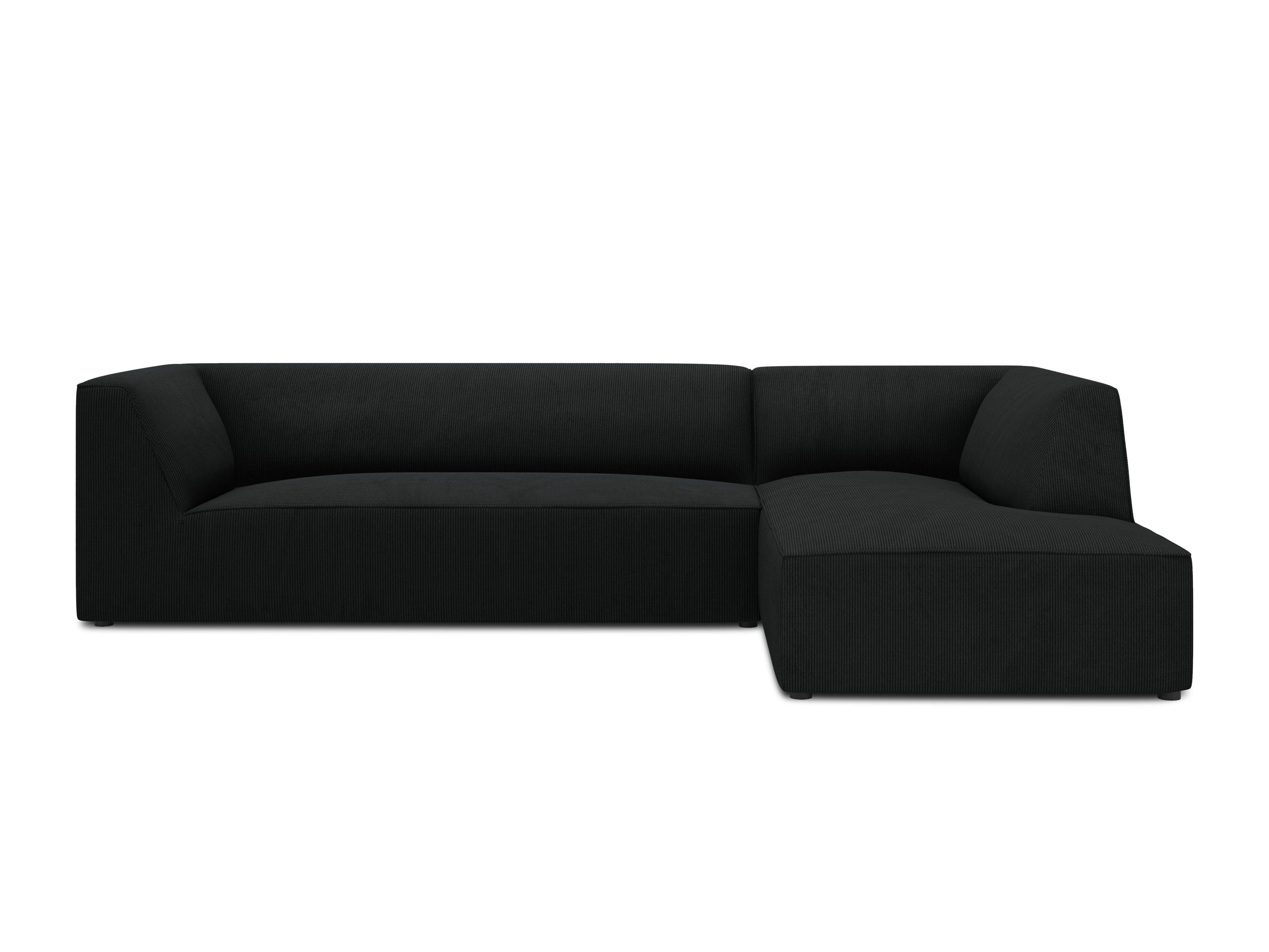 Narożnik sztruksowy 4-osobowy prawostronny RUBY czarny Micadoni Eye on Design