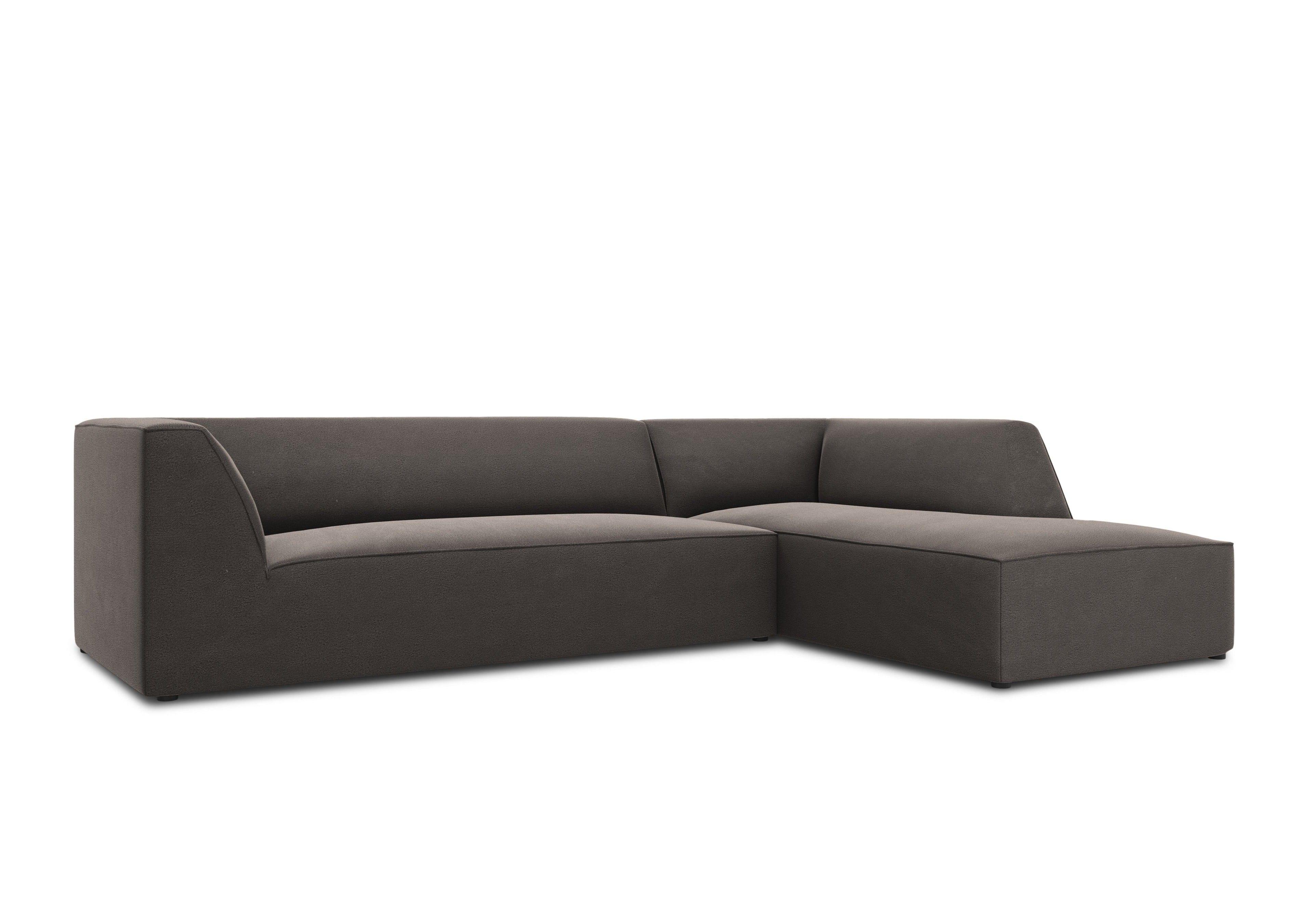 Narożnik aksamitny 4-osobowy prawostronny RUBY ciemnoszary Micadoni Eye on Design