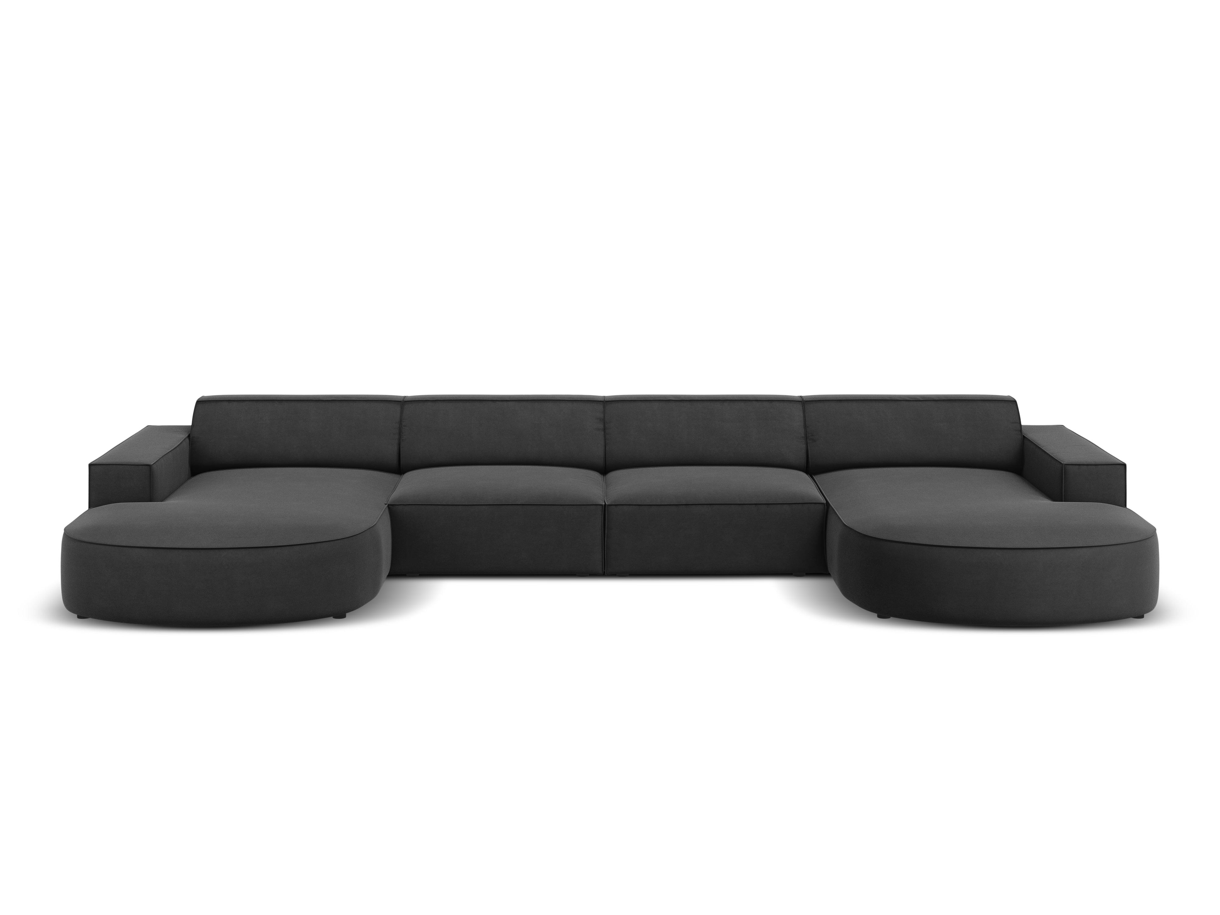 Sofa aksamitna panoramiczna okrągła JODIE ciemnoszary Micadoni Eye on Design